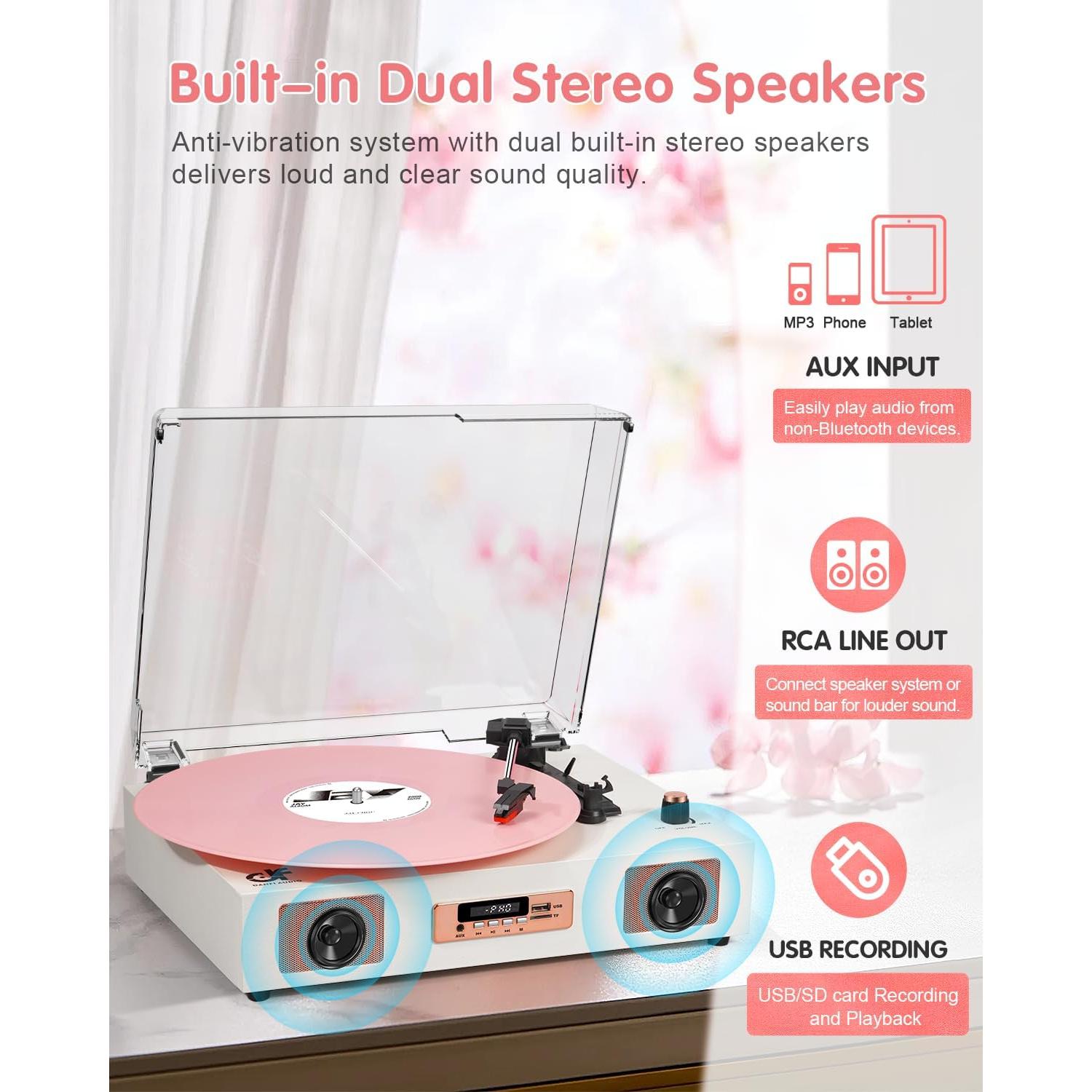 Reproductor de Vinilo Bluetooth DANFI AUDIO TE-2017 3 Velocidades