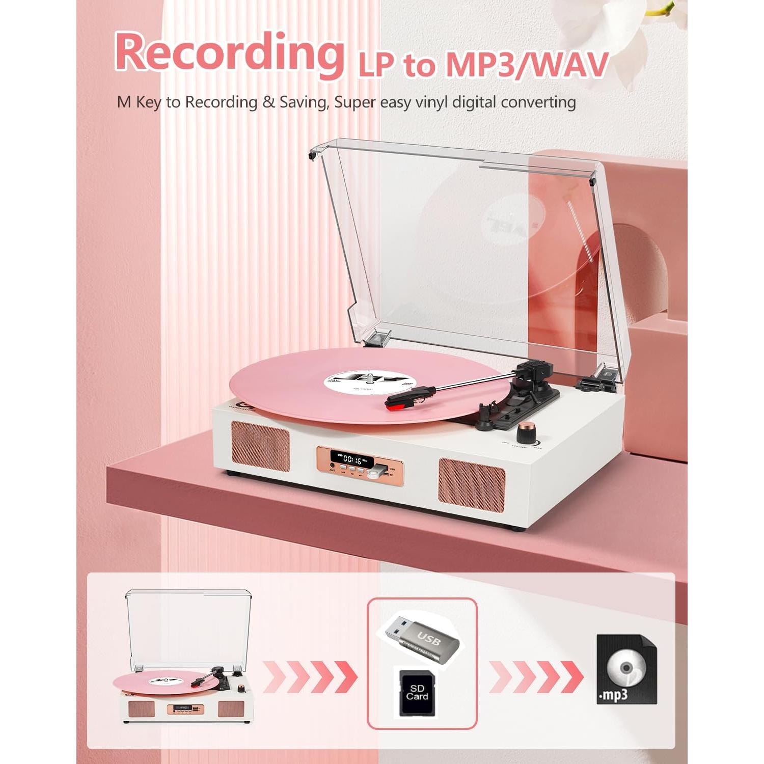 Reproductor de Vinilo Bluetooth DANFI AUDIO TE-2017 3 Velocidades