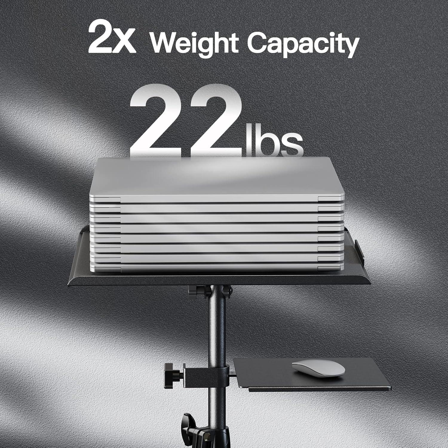 Soporte de Proyector Amada Ajustable con Ruedas y Bandeja