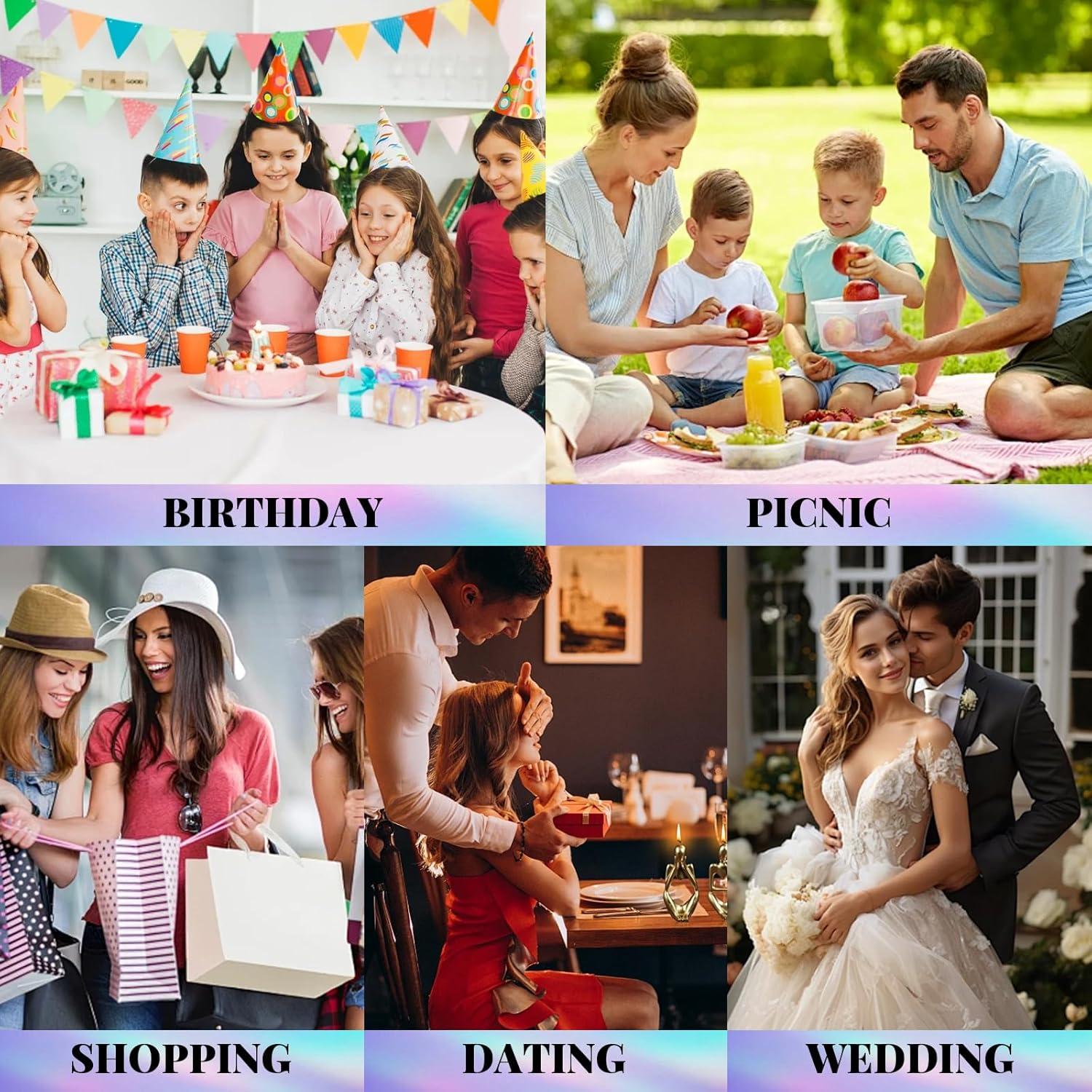 Bolsas de Regalo Holográficas Voittozege 20 Pcs 21.6x20.3x10.2 cm