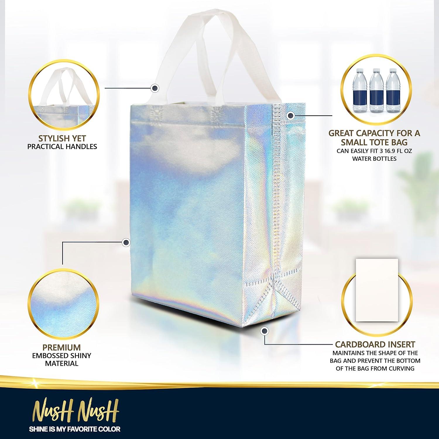 Bolsas de Regalo Holográficas Nush Nush Medianas Set de 12