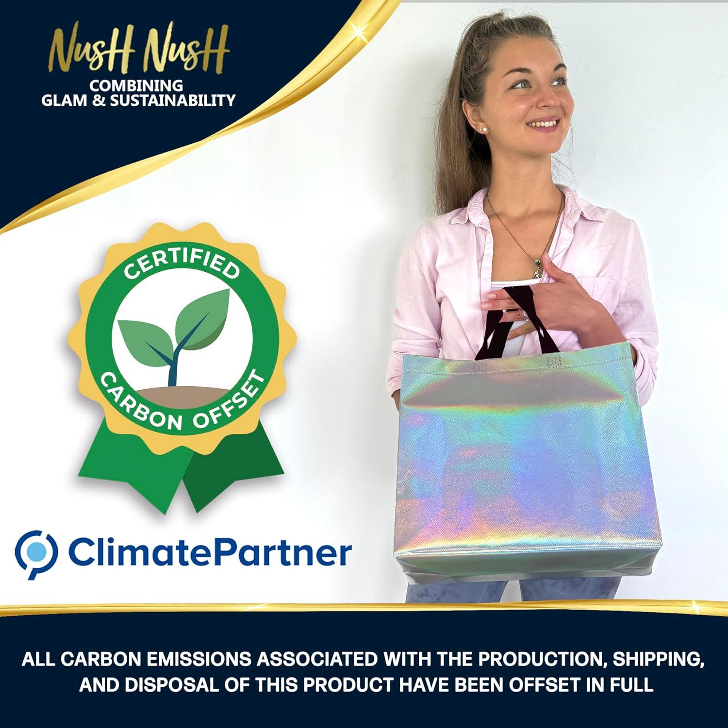 Bolsas de Regalo Iridiscentes Nush Nush - Set de 12 Grandes 28x13x33 cm