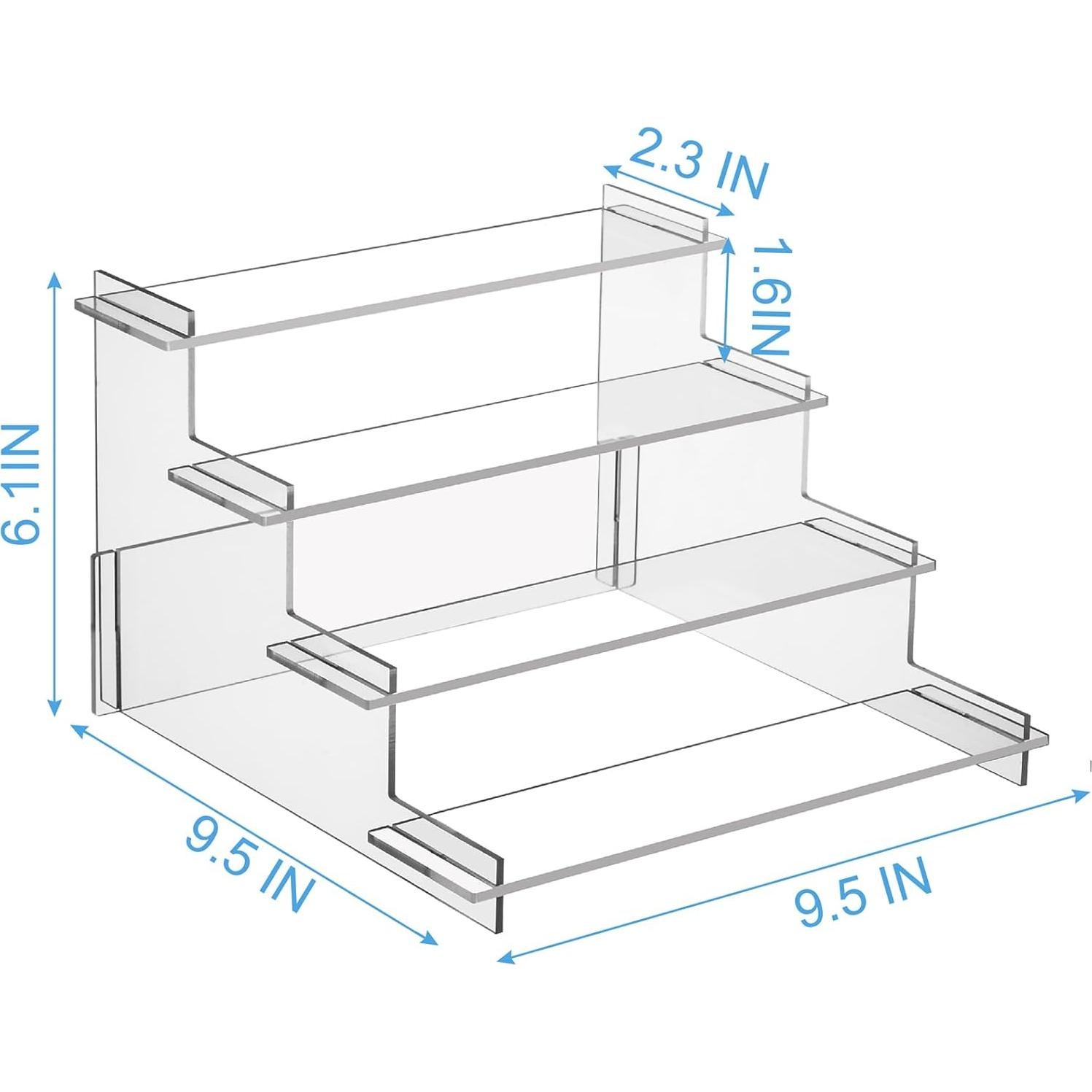 Soporte Acrílico de Exhibición 4 Niveles HENABLE para Perfumes y Cupcakes
