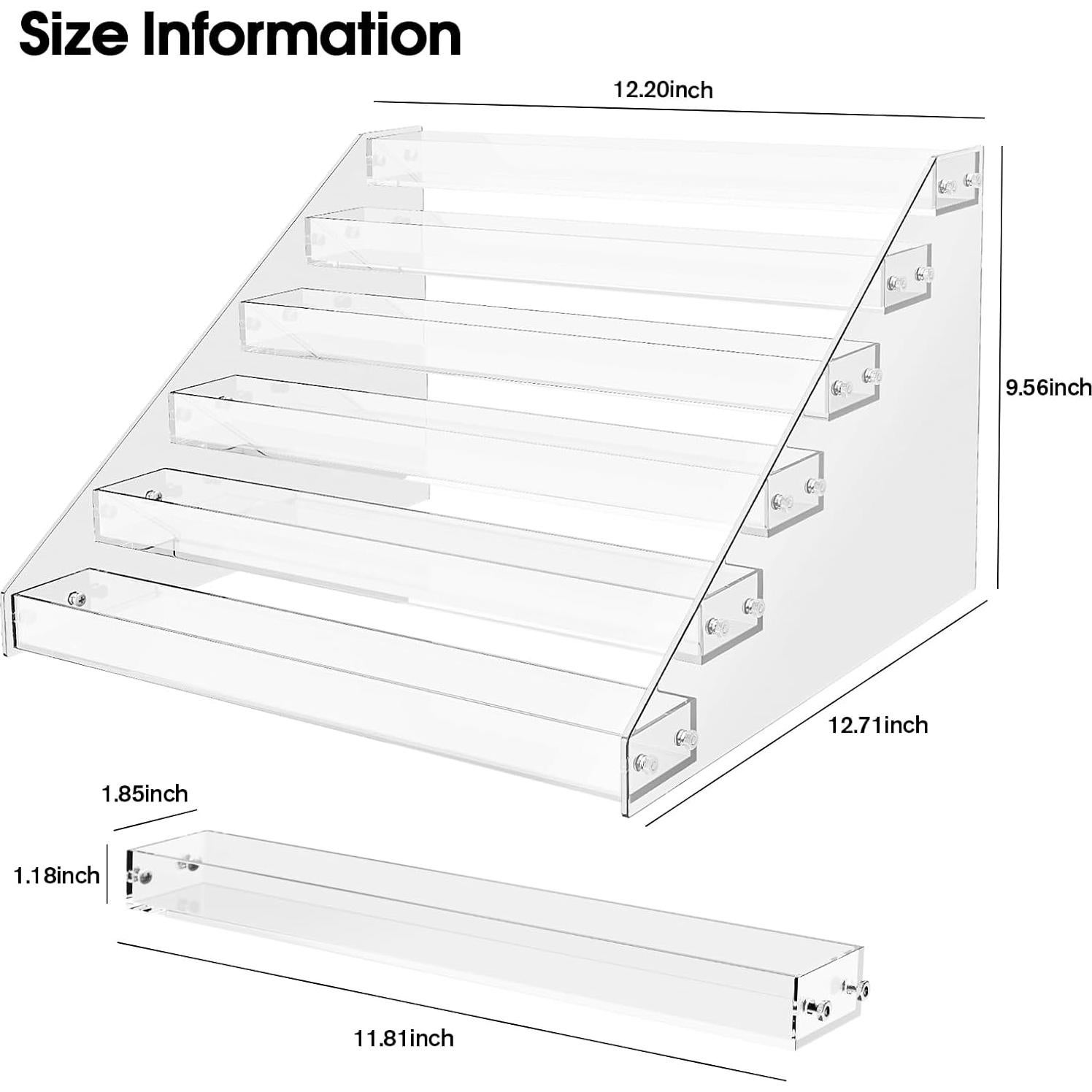 Estante de exhibición acrílico HUITAI 6 niveles 30.99x32.29 cm