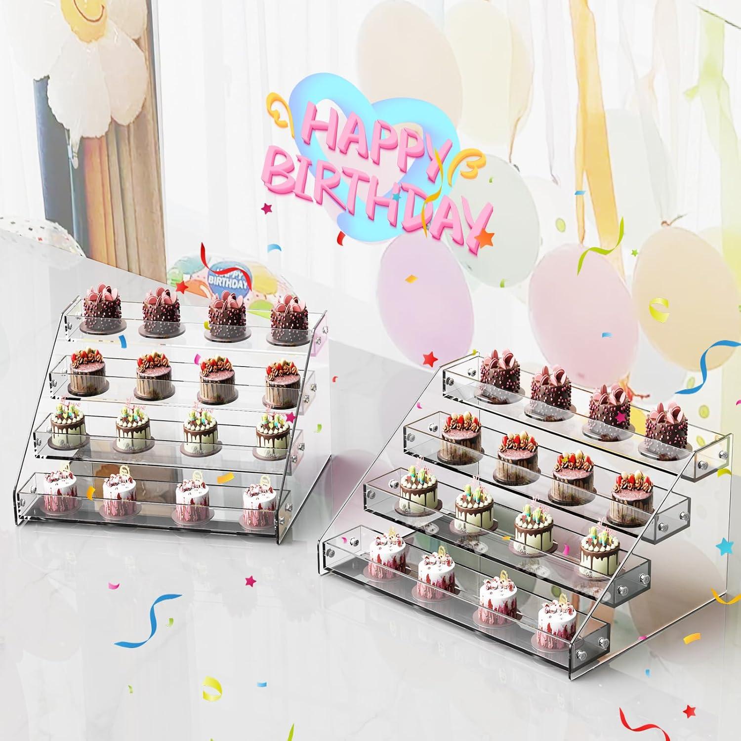 Estante de exhibición acrílico HUITAI 6 niveles 30.99x32.29 cm