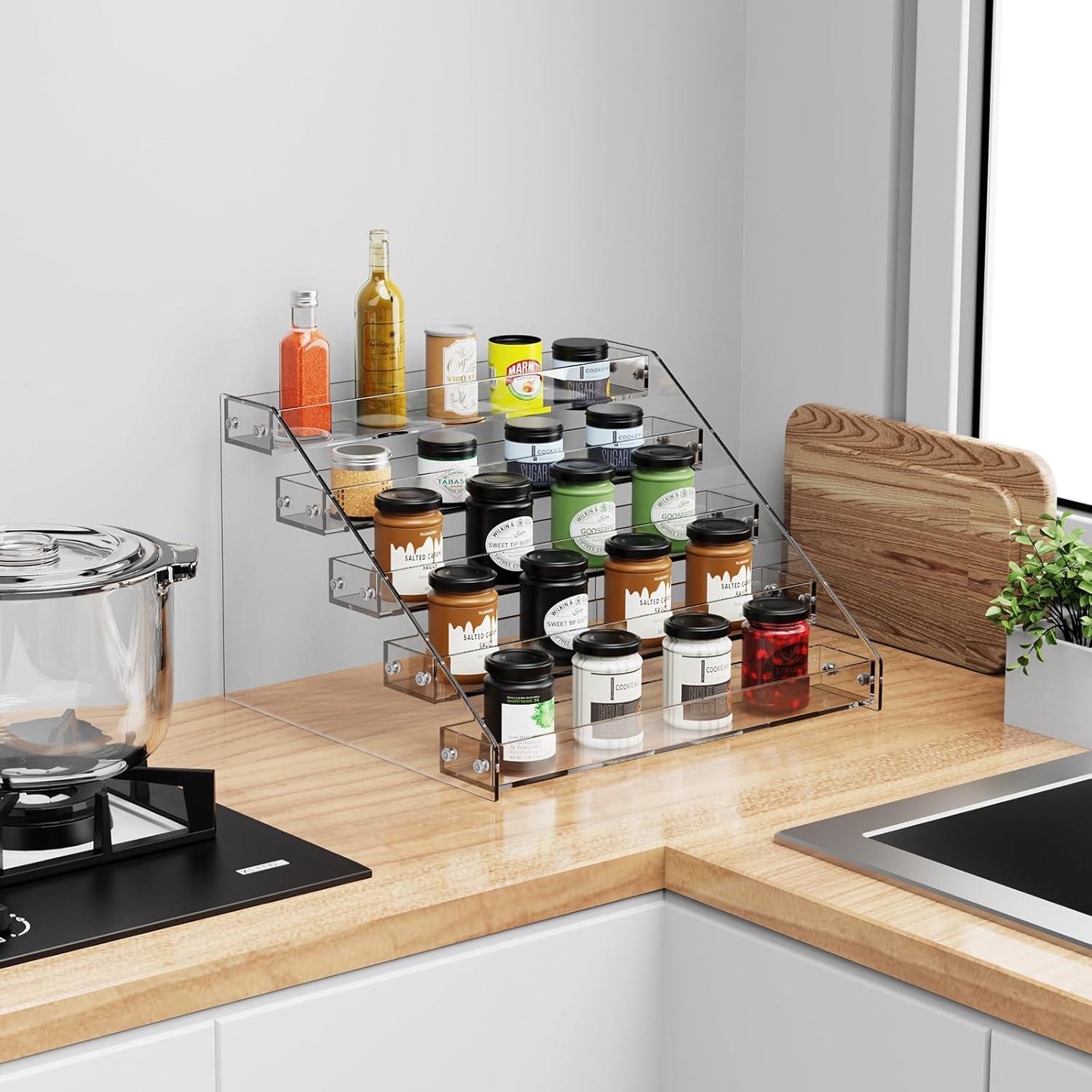 Estante de exhibición acrílico HUITAI 6 niveles 30.99x32.29 cm