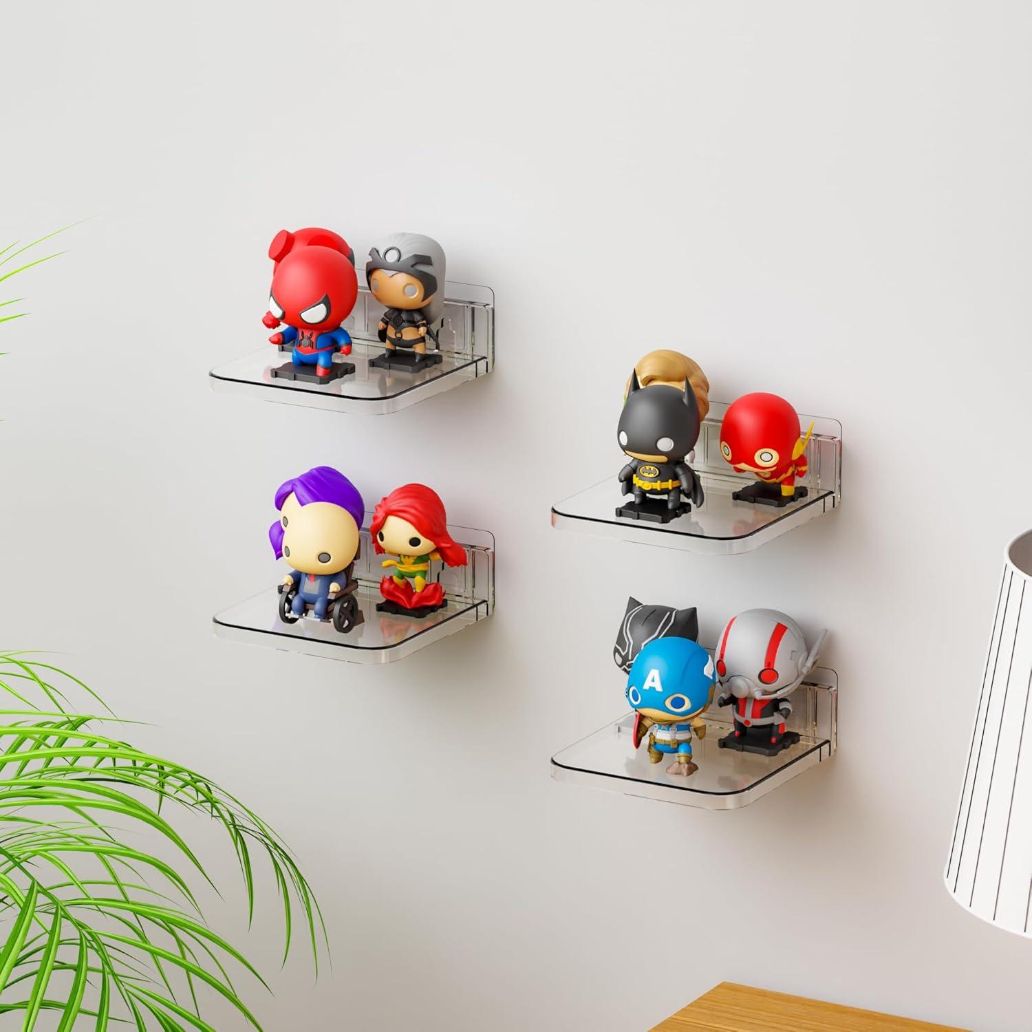 Estantes Flotantes Adhesivos Yieach 4 Piezas 12.7 cm Transparente