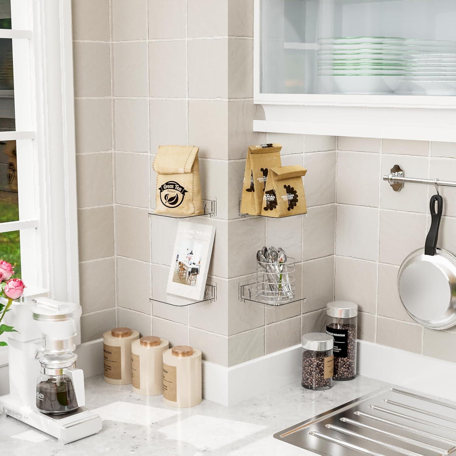 Estantes Flotantes Adhesivos Yieach 4 Piezas 12.7 cm Transparente