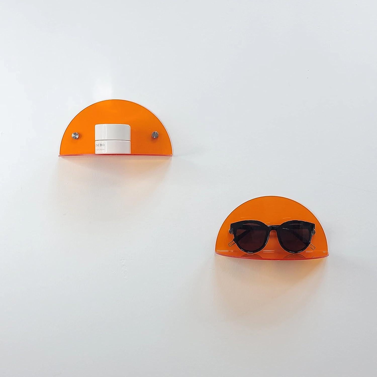 Estantes Flotantes Pequeños ROYALITA de Acrílico Naranja - Paquete de 2