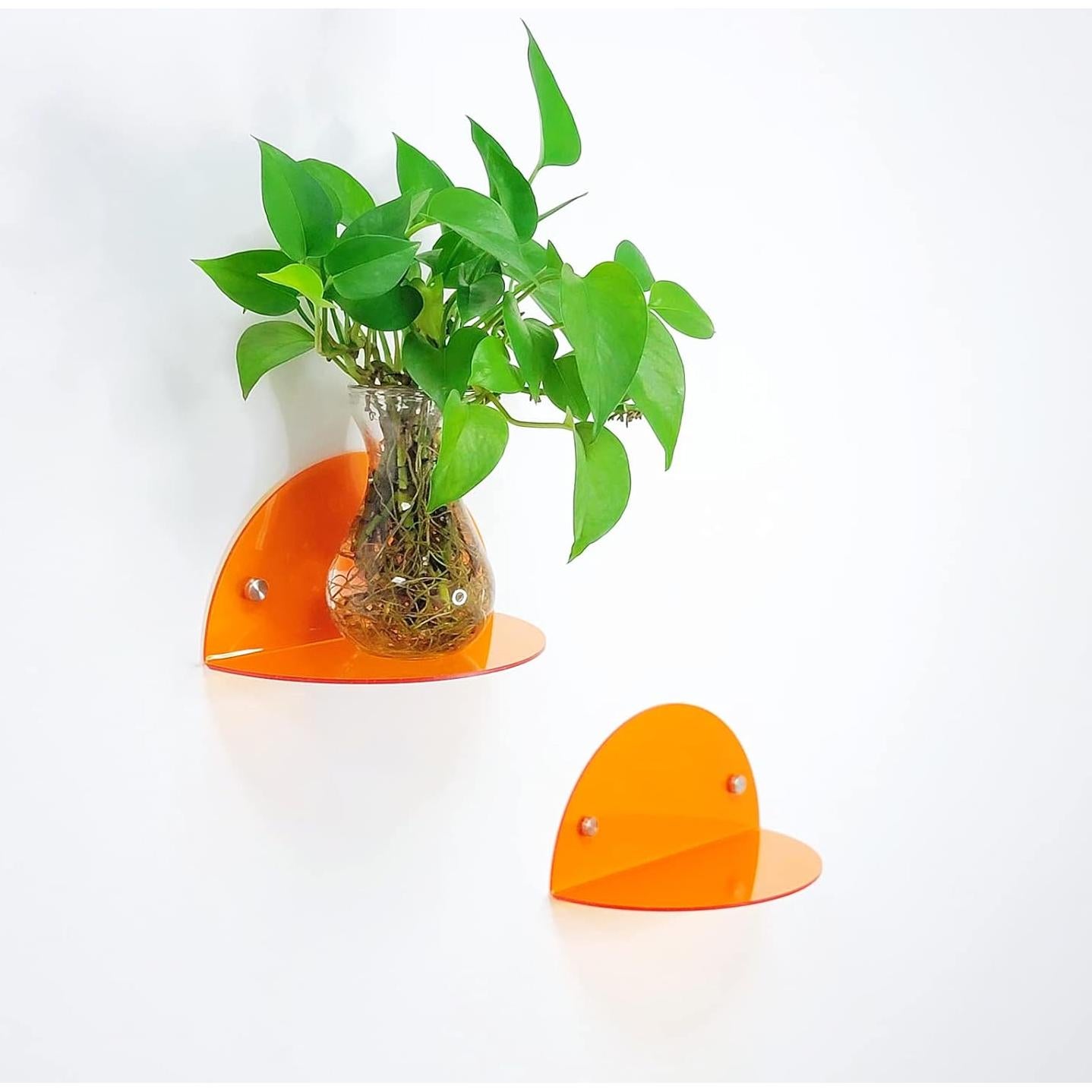 Estantes Flotantes Pequeños ROYALITA de Acrílico Naranja - Paquete de 2