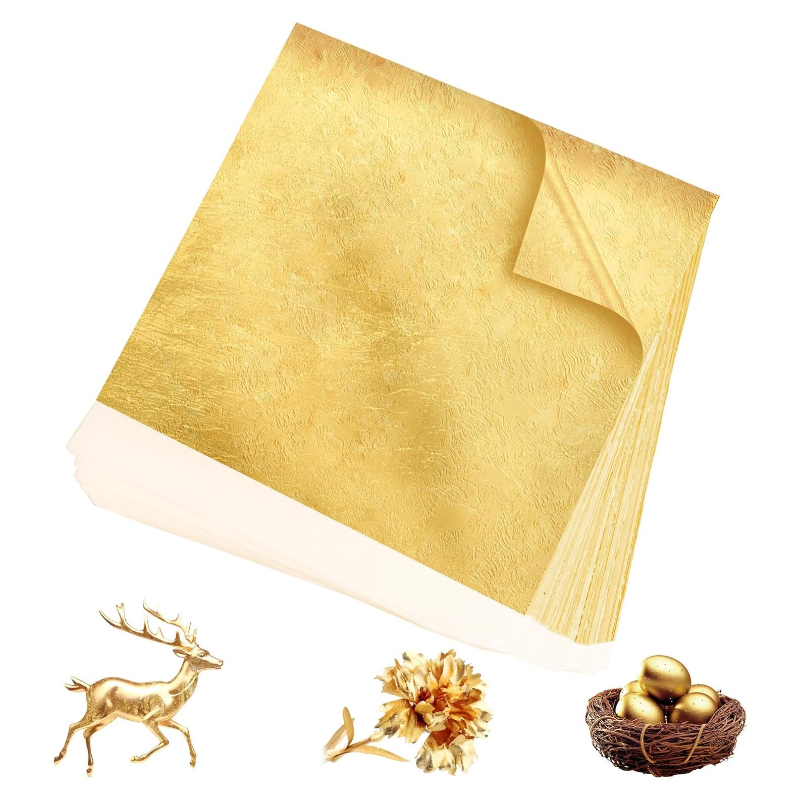 300 Hojas de Oro Imitación Nuesaurd 13x13cm para Manualidades