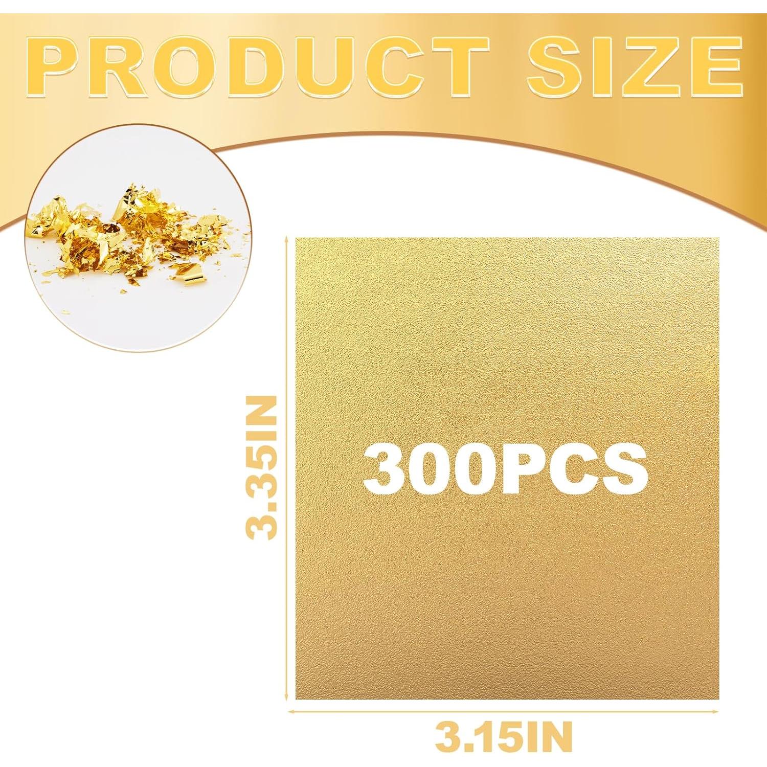 Hojas de Oro Tiptap 300PCS 8x8.5cm para Manualidades y Decoración