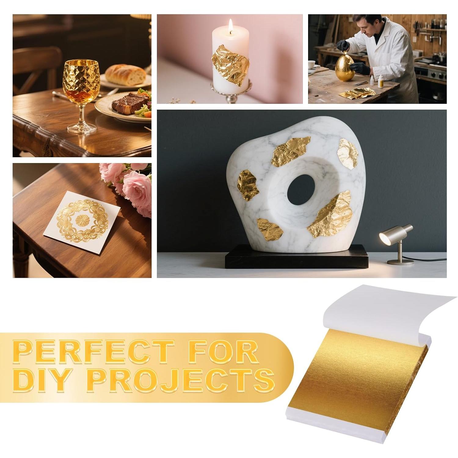 Hojas de Oro Tiptap 300PCS 8x8.5cm para Manualidades y Decoración