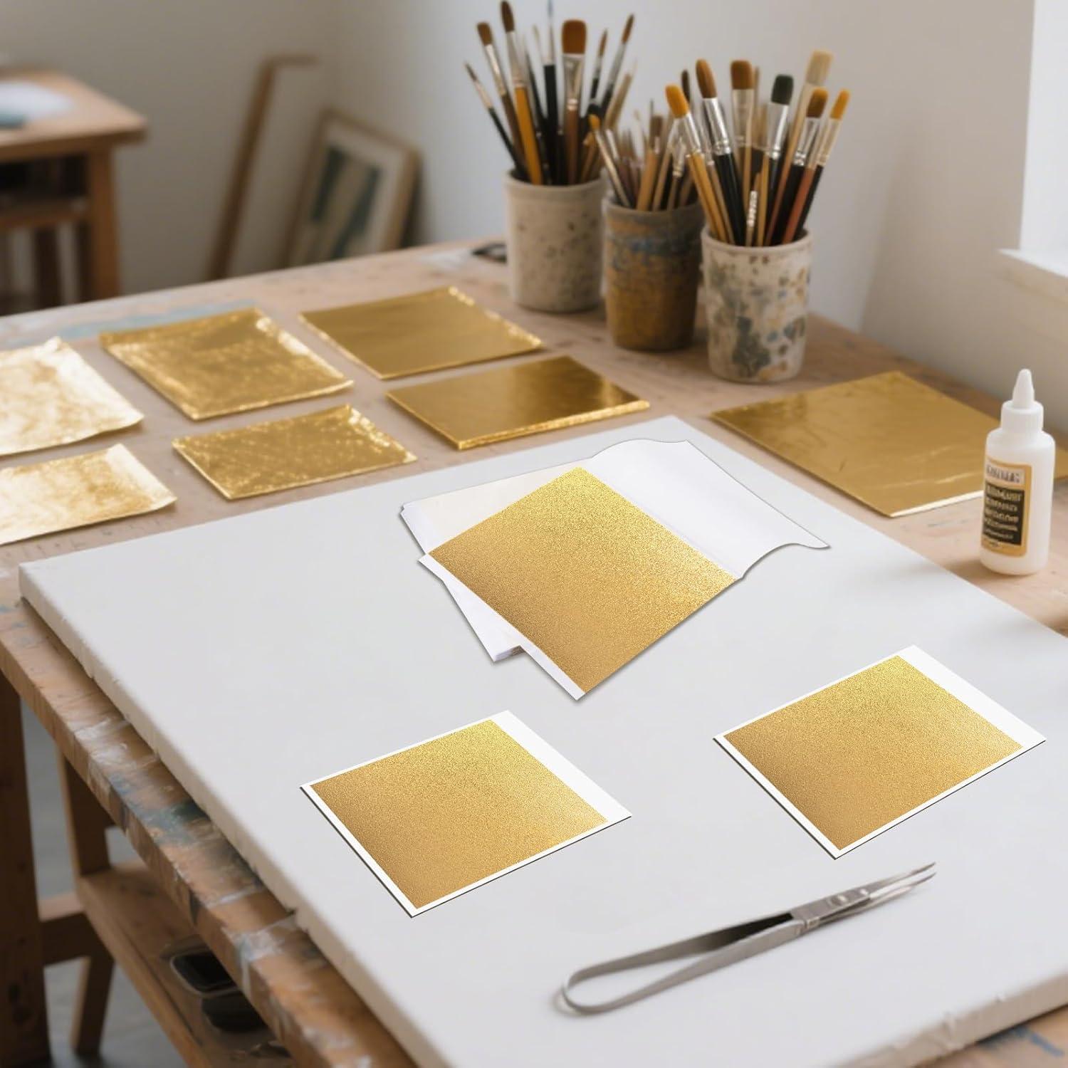 Hojas de Oro Tiptap 300PCS 8x8.5cm para Manualidades y Decoración