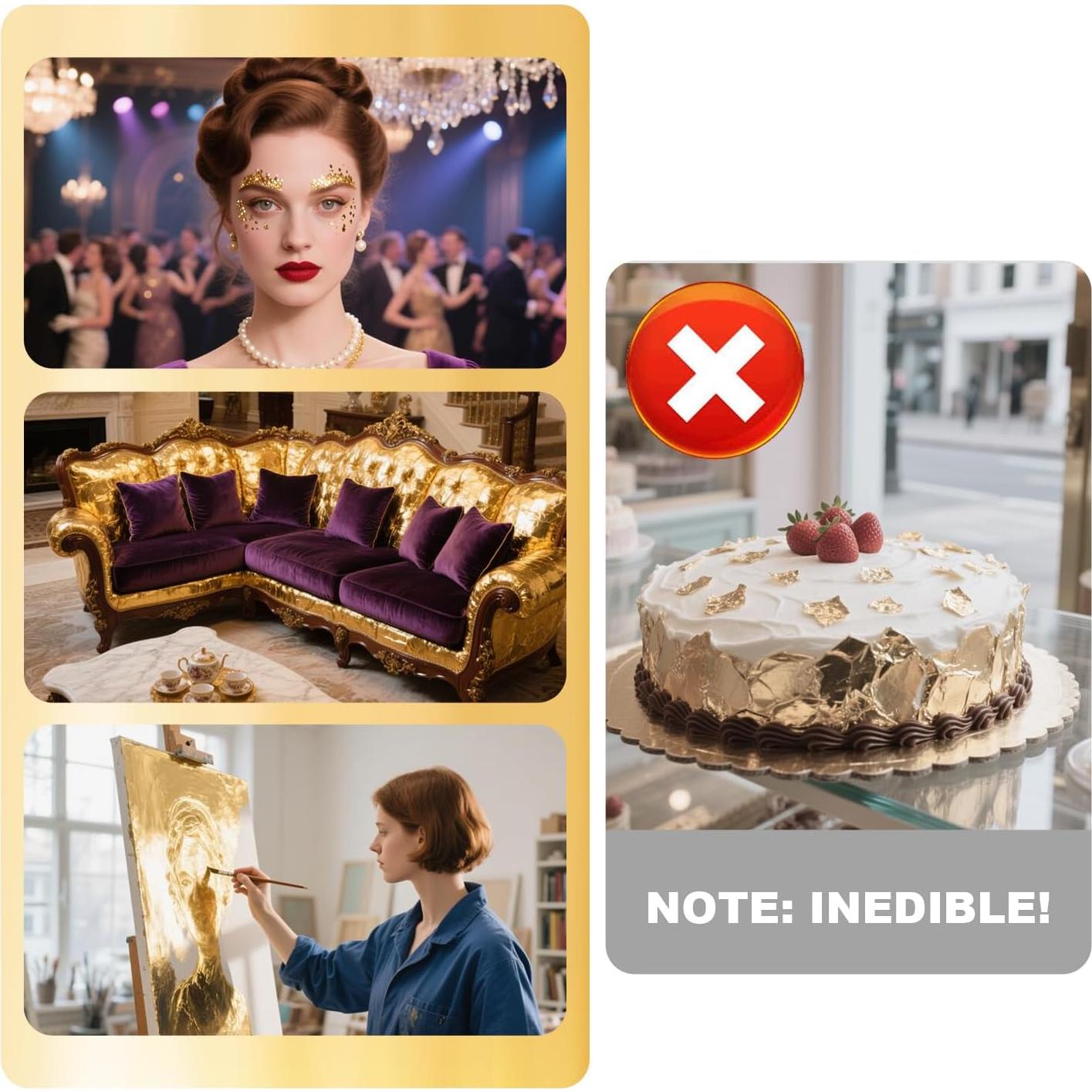 Hojas de Oro Tiptap 300PCS 8x8.5cm para Manualidades y Decoración