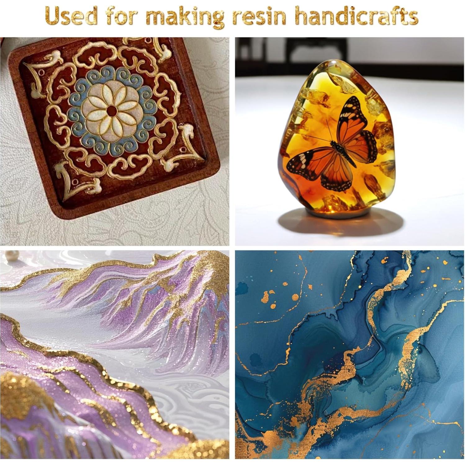 Copos de Hoja de Oro Imitación FOJOO 10g con Pinzas DIY