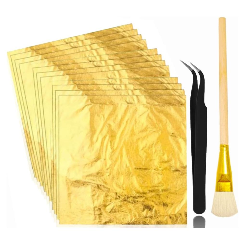 Hojas de Foil Dorado FLOWOOM - 150 Piezas 14x14 cm para Manualidades