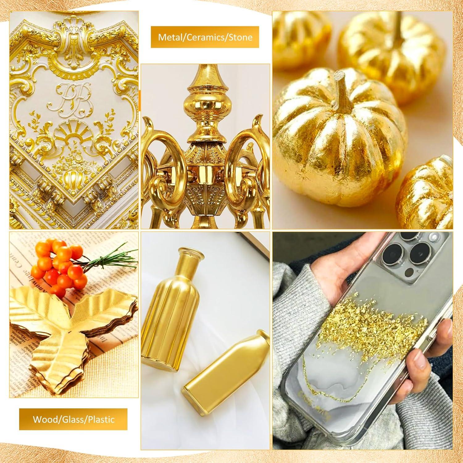 Kit de Adhesivo y Pan de Oro DecorRom - 200g Adhesivo y 100 Hojas