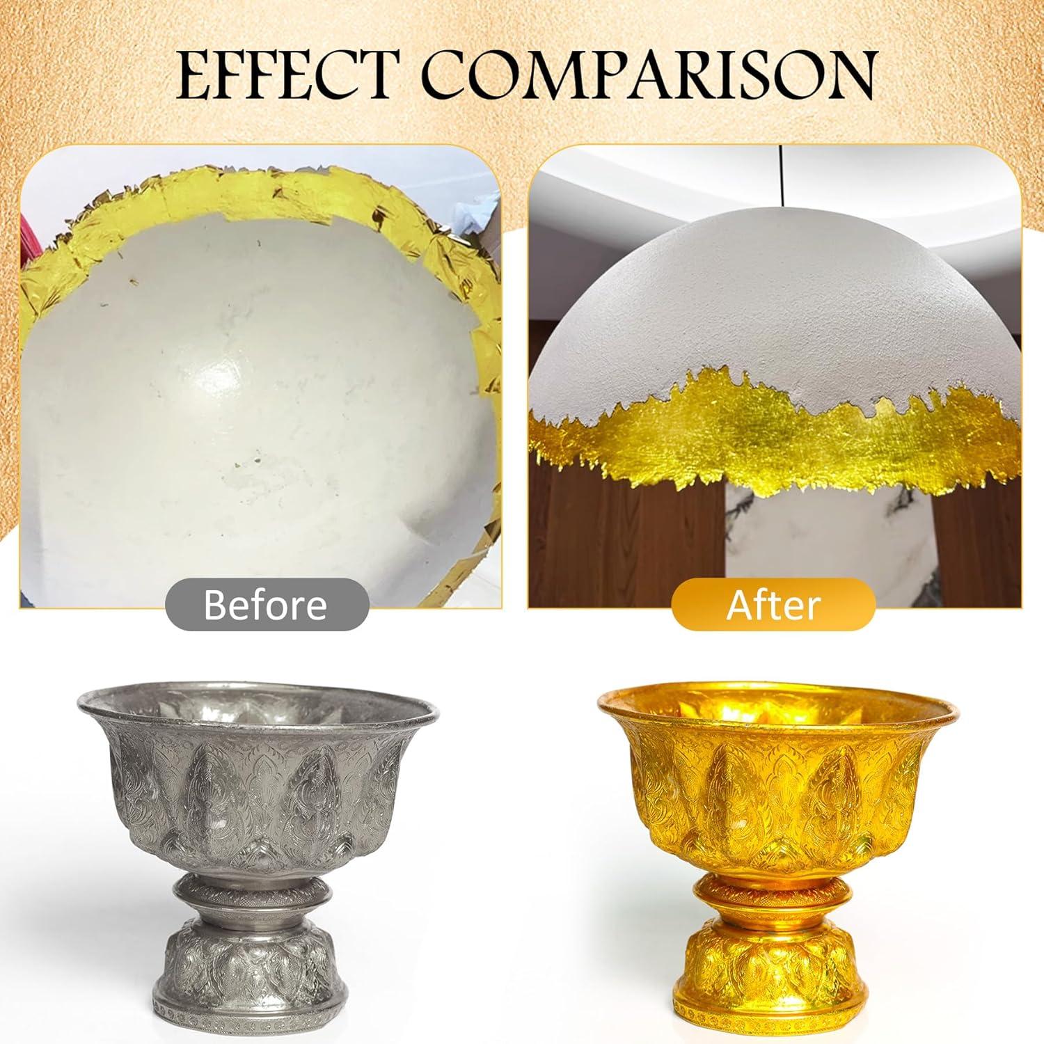 Kit de Adhesivo y Pan de Oro DecorRom - 200g Adhesivo y 100 Hojas