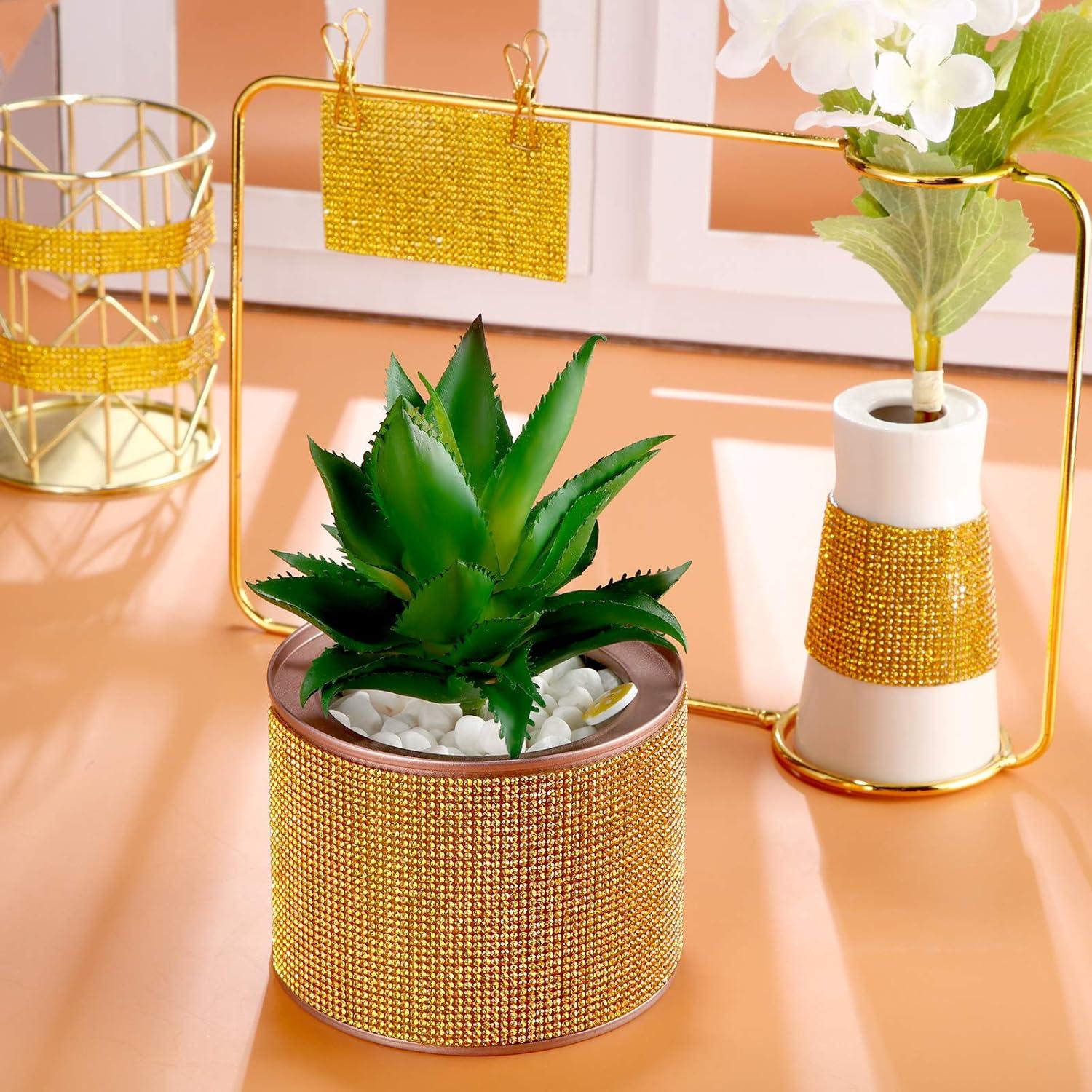 Hoja de Rhinestones Autoadhesivos Outus 12000 Pcs Dorado 24x20 cm