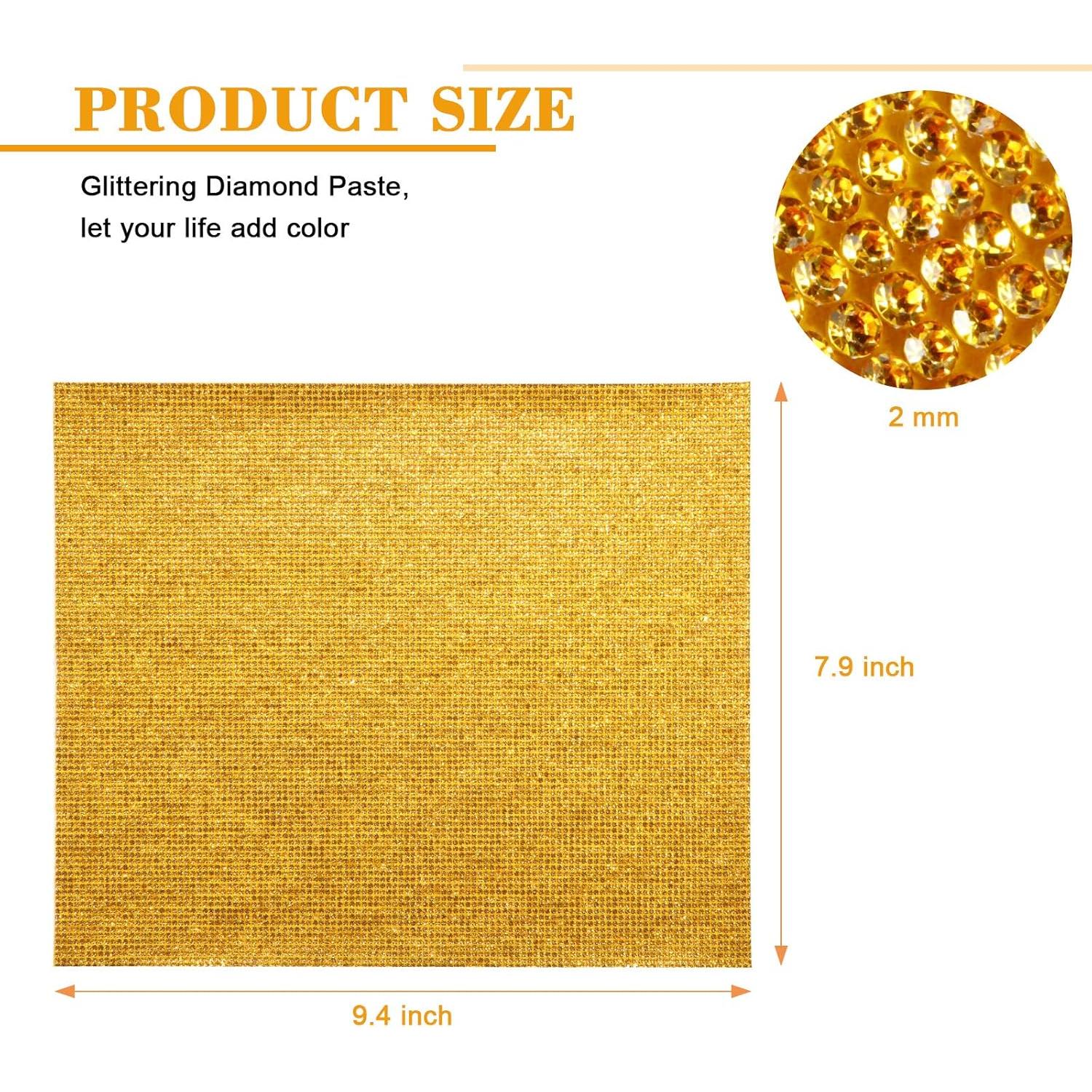 Hoja de Rhinestones Autoadhesivos Outus 12000 Pcs Dorado 24x20 cm