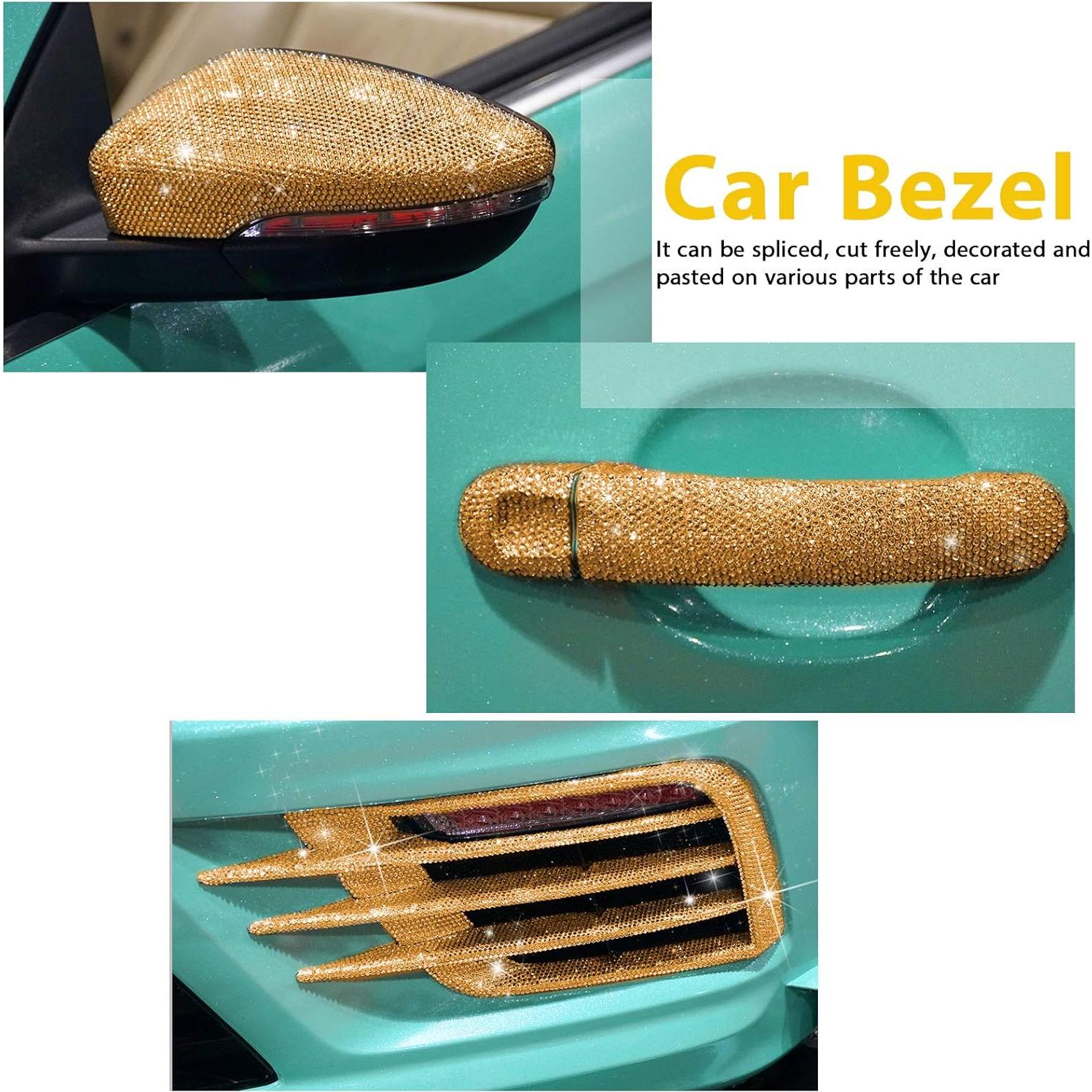 Hoja de Rhinestones Autoadhesivos Outus 12000 Pcs Dorado 24x20 cm