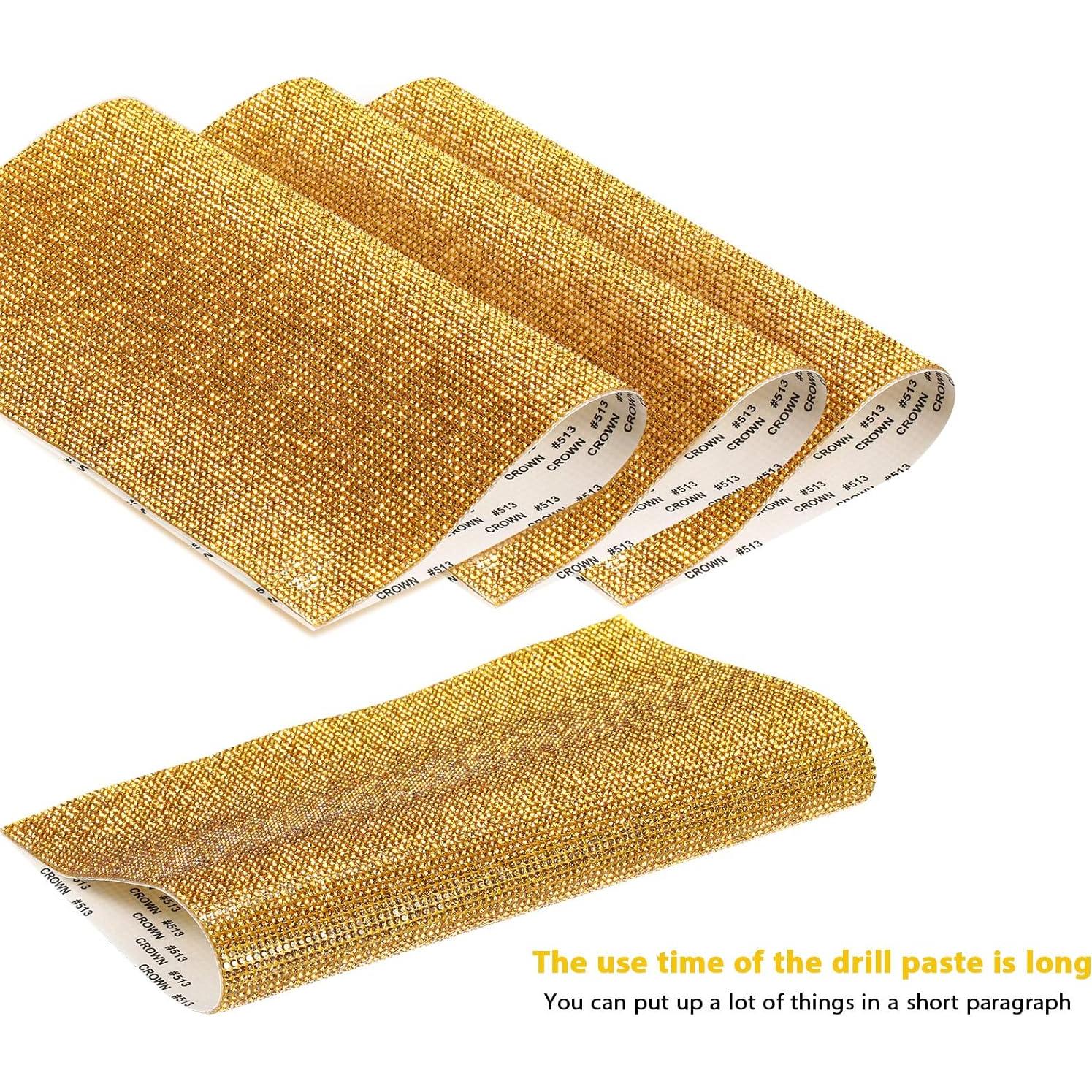 Hoja de Rhinestones Autoadhesivos Outus 12000 Pcs Dorado 24x20 cm