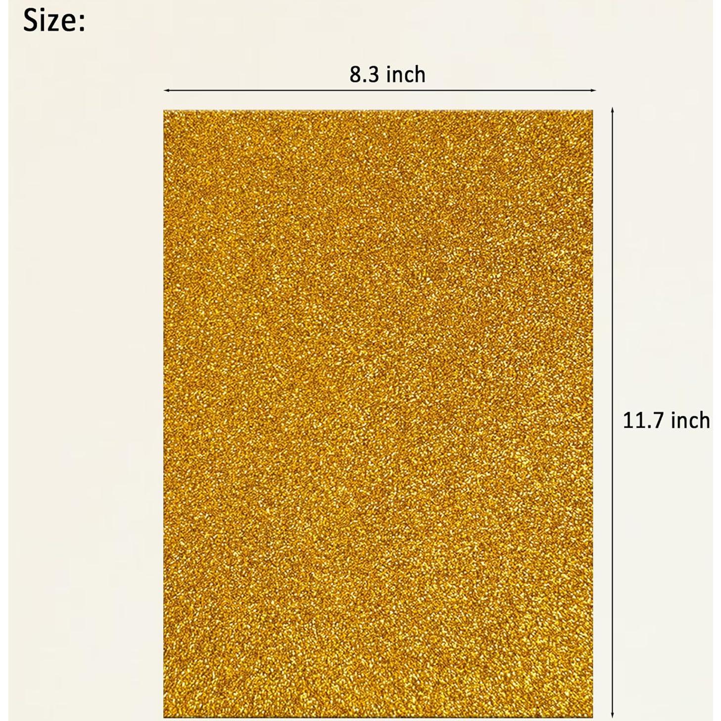 Hojas de Espuma Glitter Doradas SALEMAR 10 Paquetes A4 21x30 cm