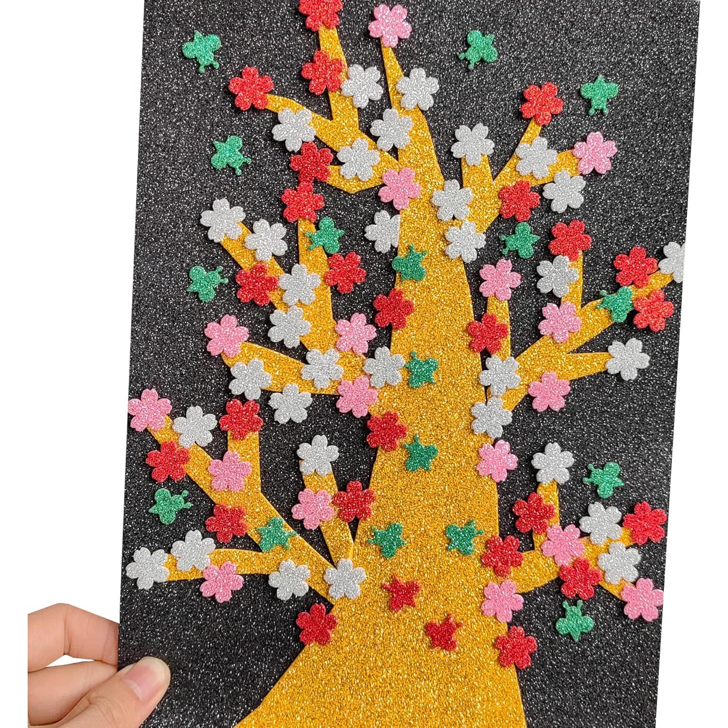 Hojas de Espuma Glitter Doradas SALEMAR 10 Paquetes A4 21x30 cm