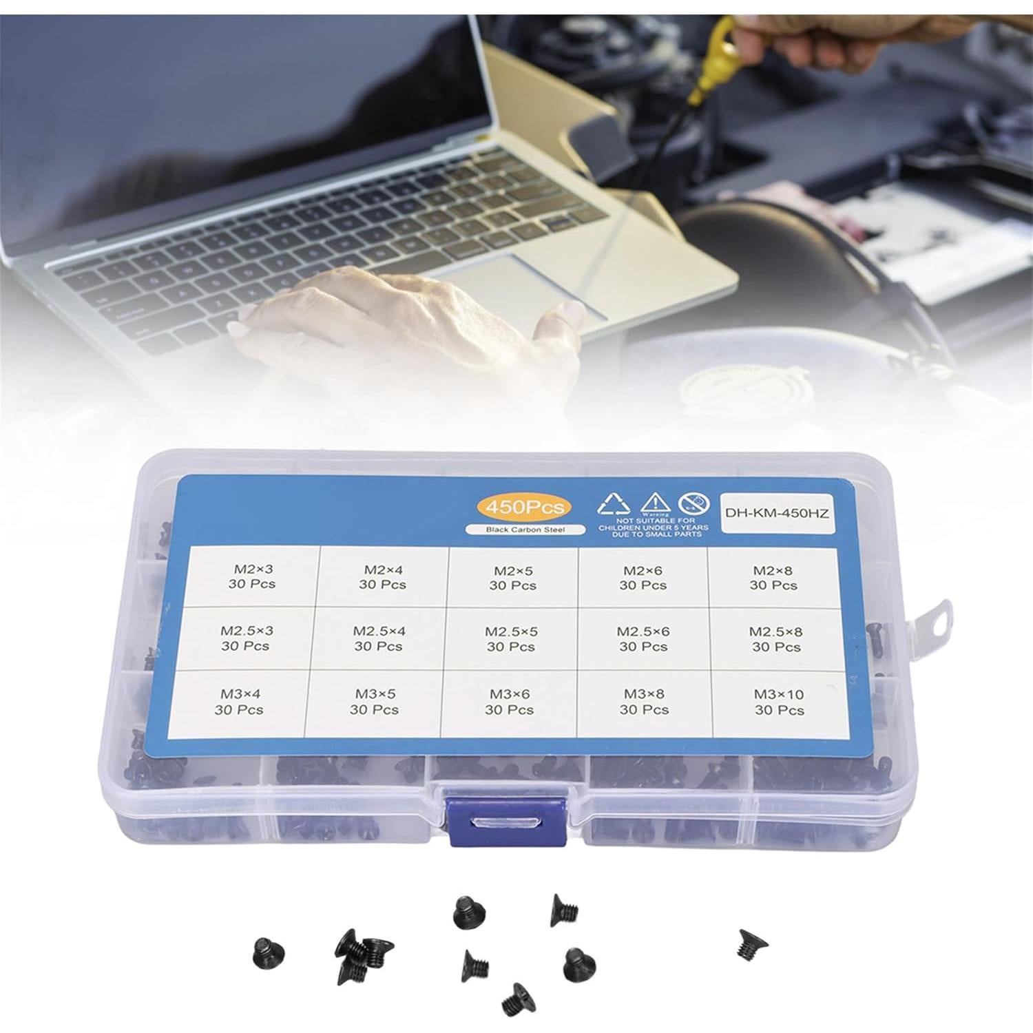 Kit de Tornillos para Laptop NTSDD 450 Pcs M2 M2.5 M3