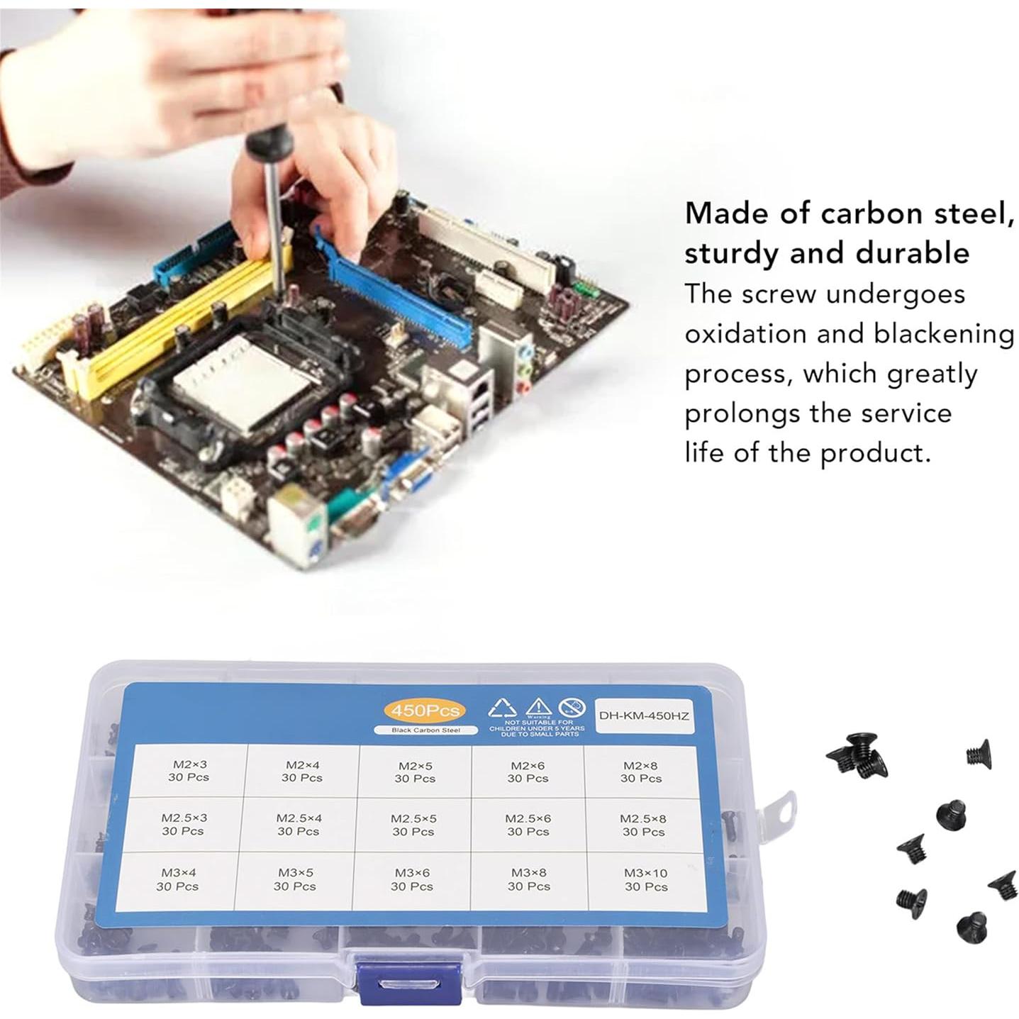 Kit de Tornillos para Laptop NTSDD 450 Pcs M2 M2.5 M3