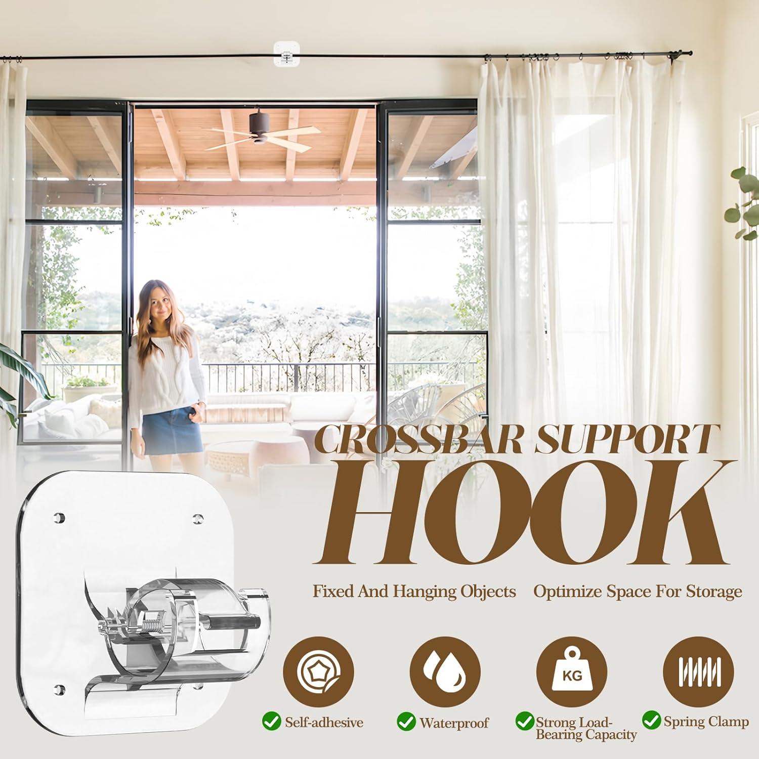 Varillas de Cortina Sin Perforación Mvbsje - Soporte 9.07 kg