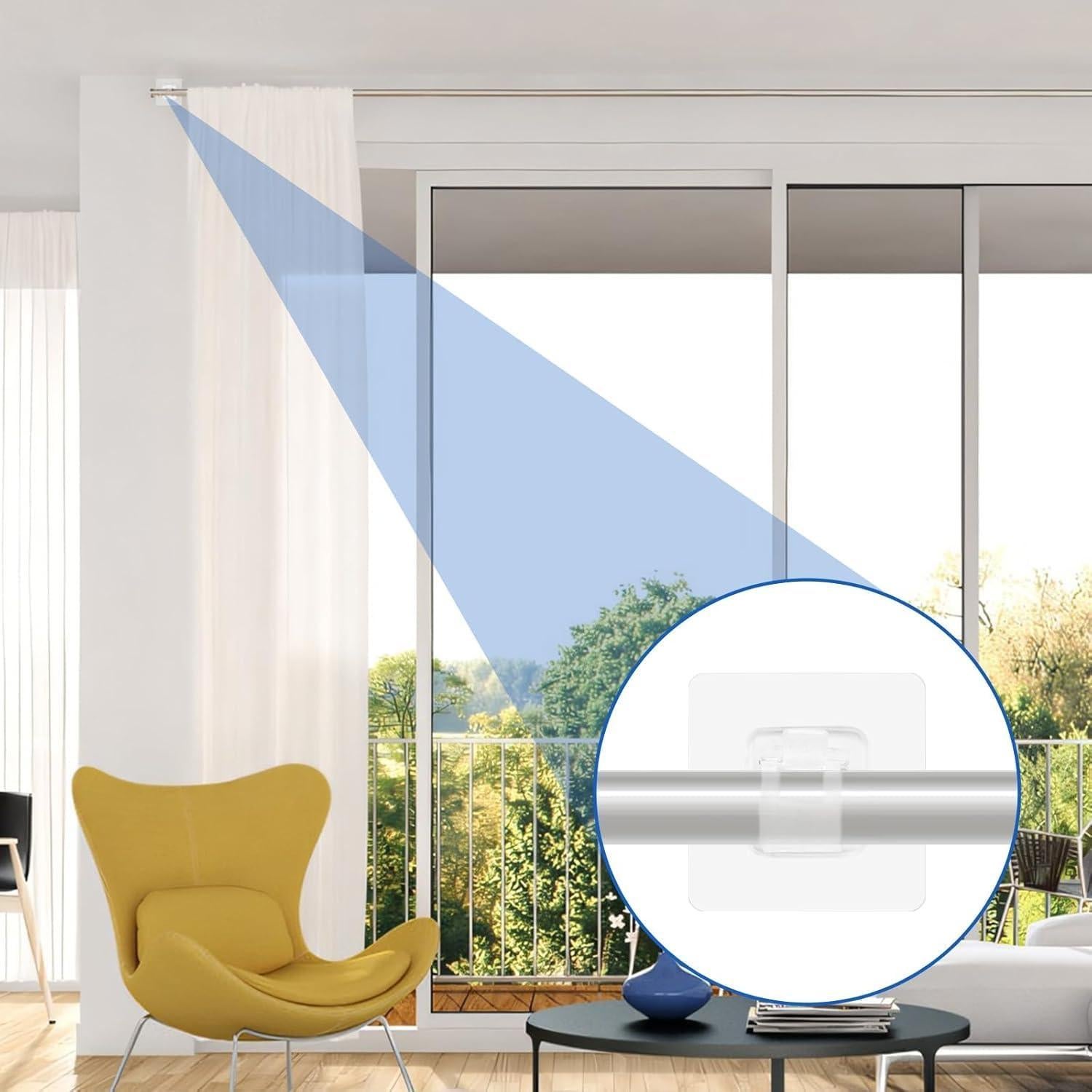 Soportes de Barra de Cortina Autoadhesivos TRUSBEE 8PCS