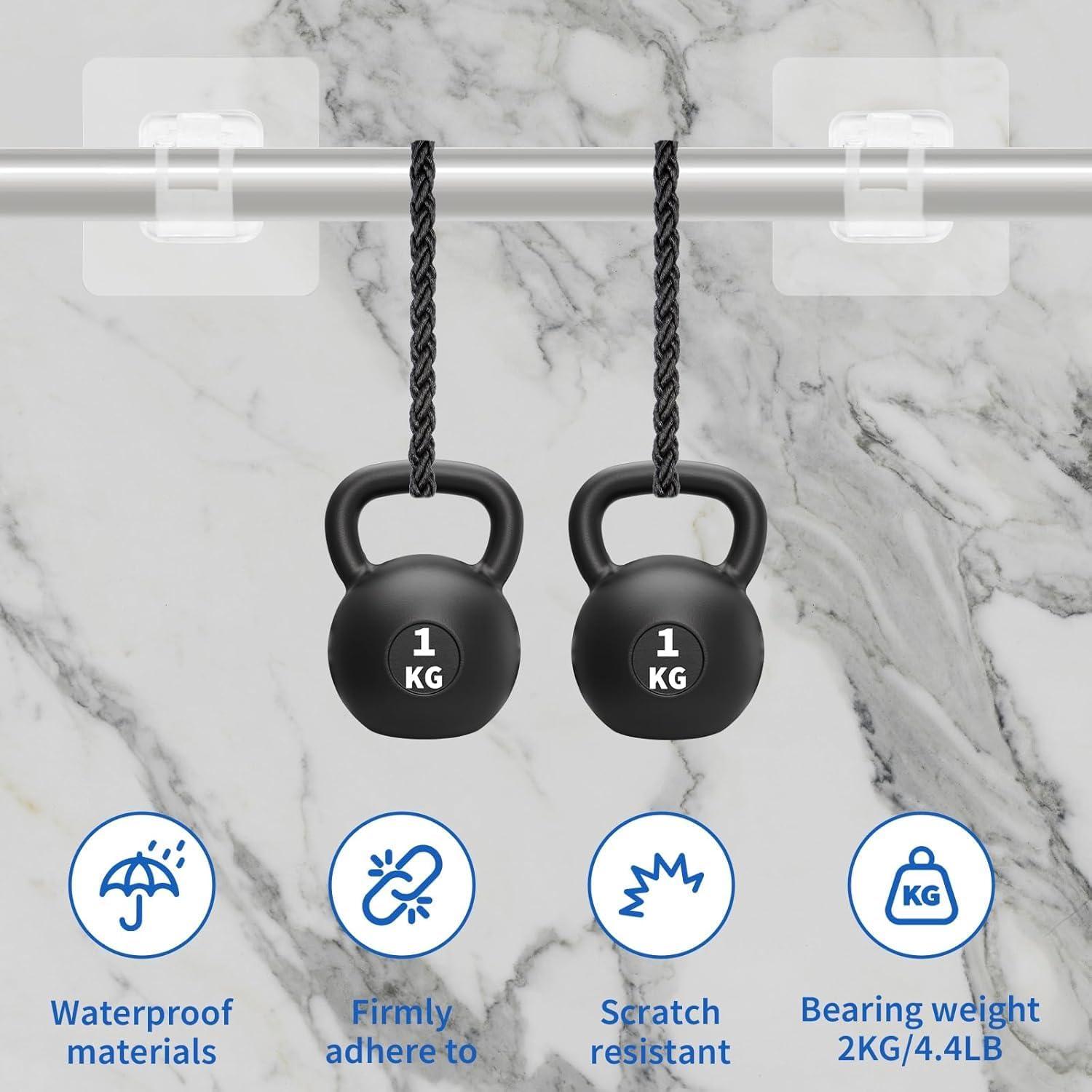 Soportes de Barra de Cortina Autoadhesivos TRUSBEE 8PCS