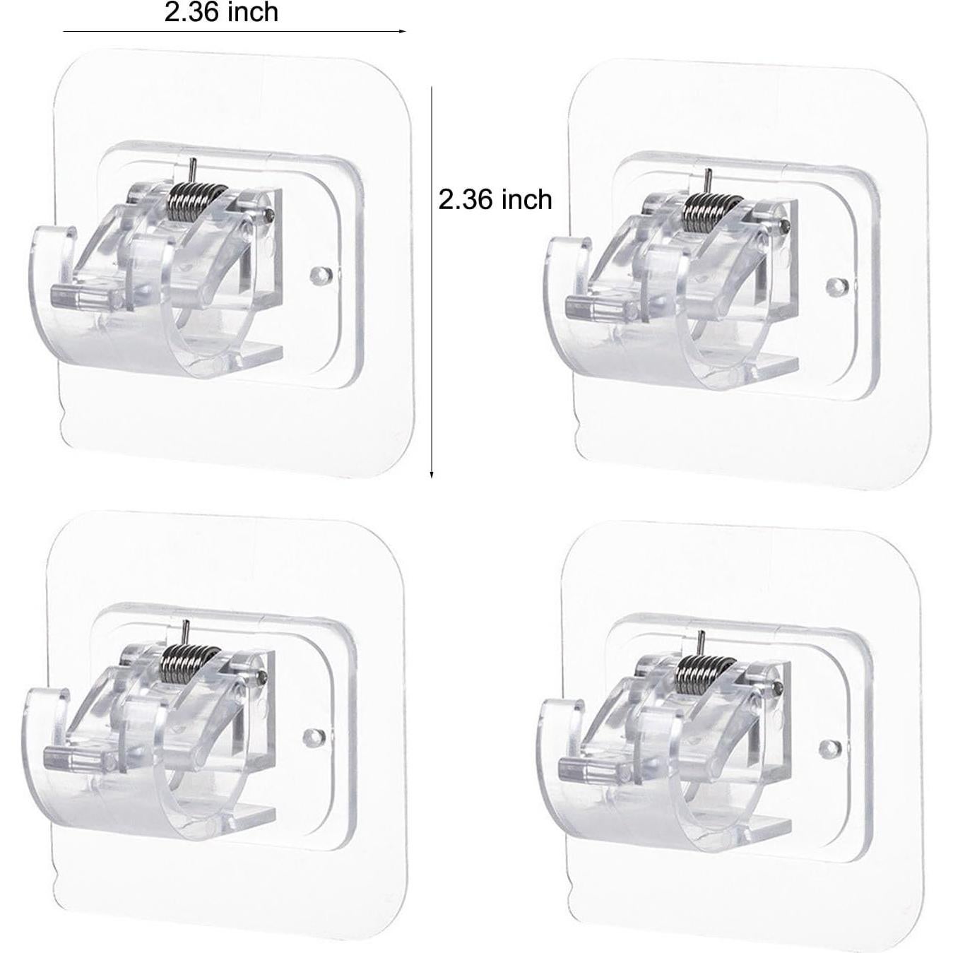 4 Soportes de Barra de Cortina Adhesivos ONESWI - Sin Taladrar