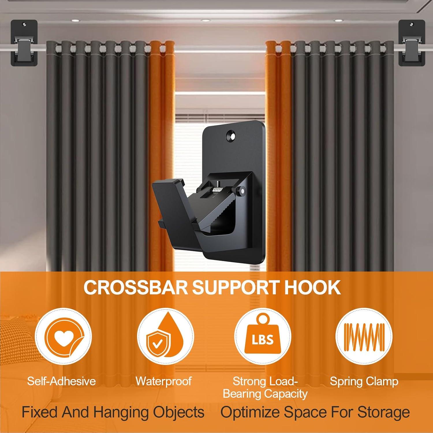 Soporte de Varilla de Cortina Adhesivo Nougte 4PCS Universal