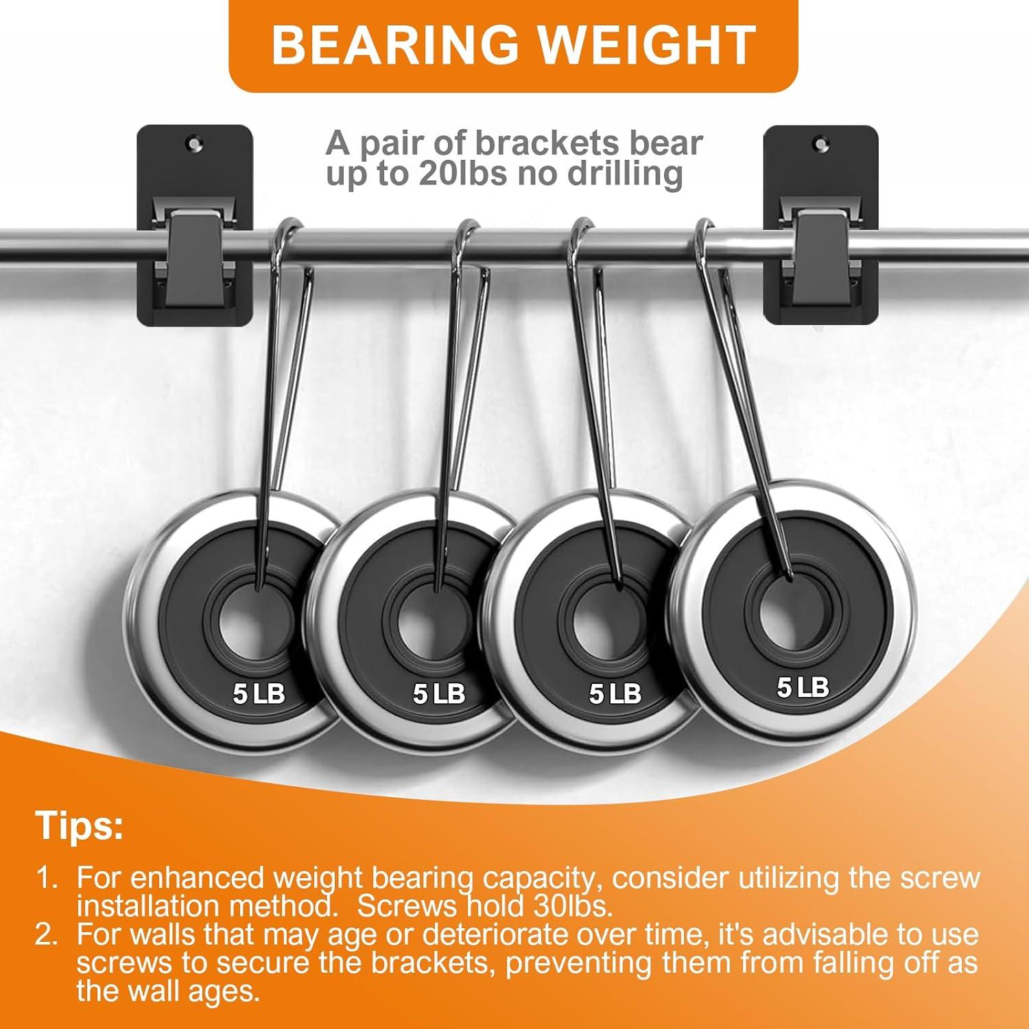 Soporte de Varilla de Cortina Adhesivo Nougte 4PCS Universal