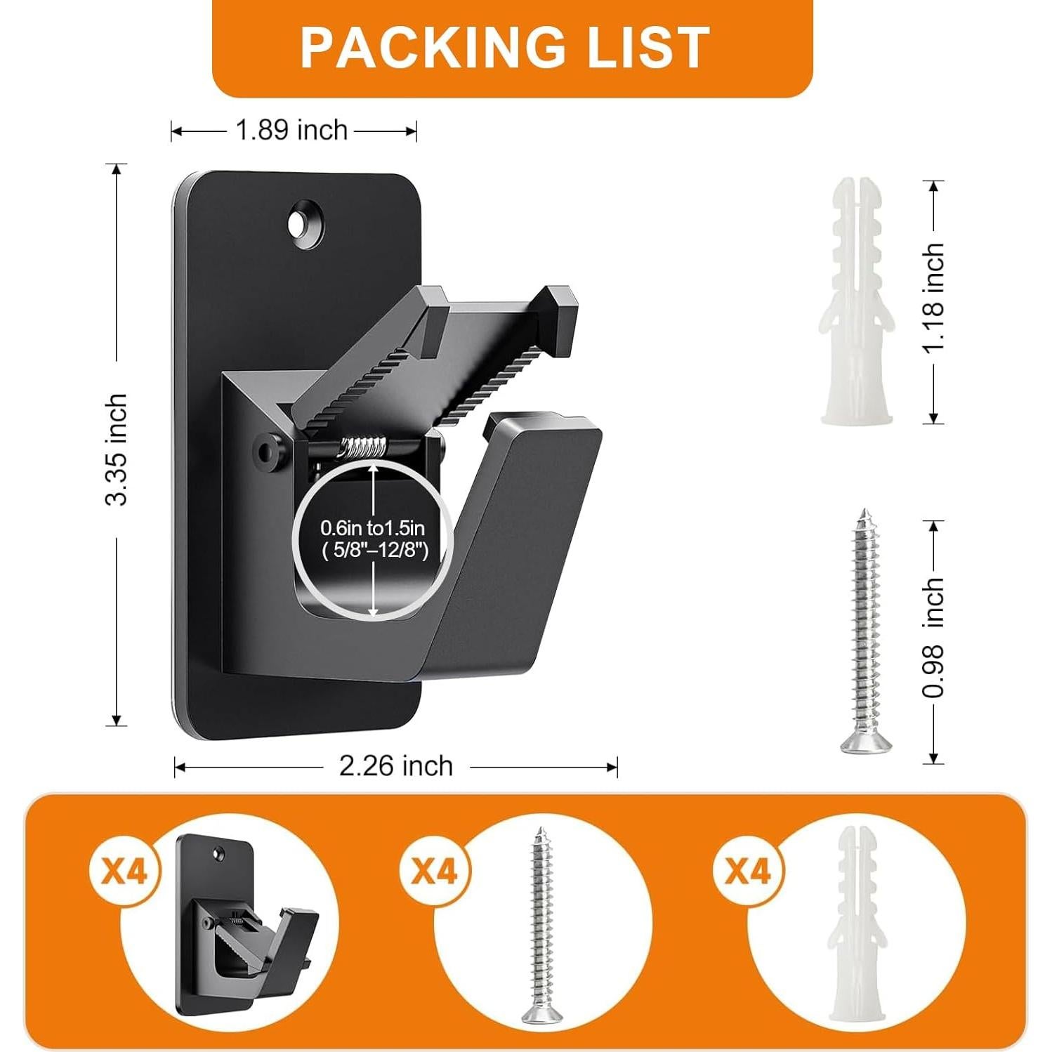 Soporte de Varilla de Cortina Adhesivo Nougte 4PCS Universal