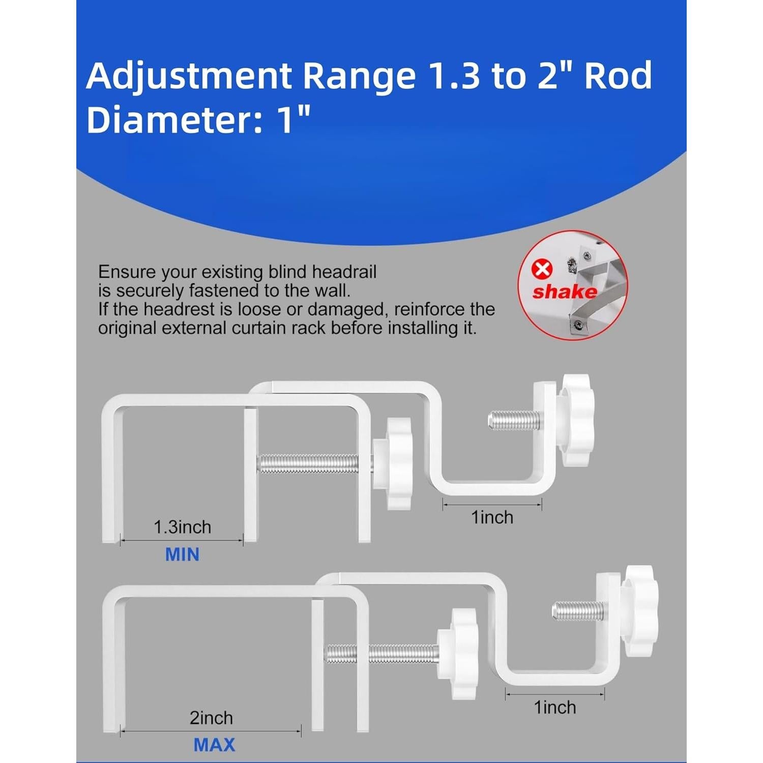 Soporte de Varilla de Cortina Montado por Fuera Onneka 1.3-5 cm Sin Taladro