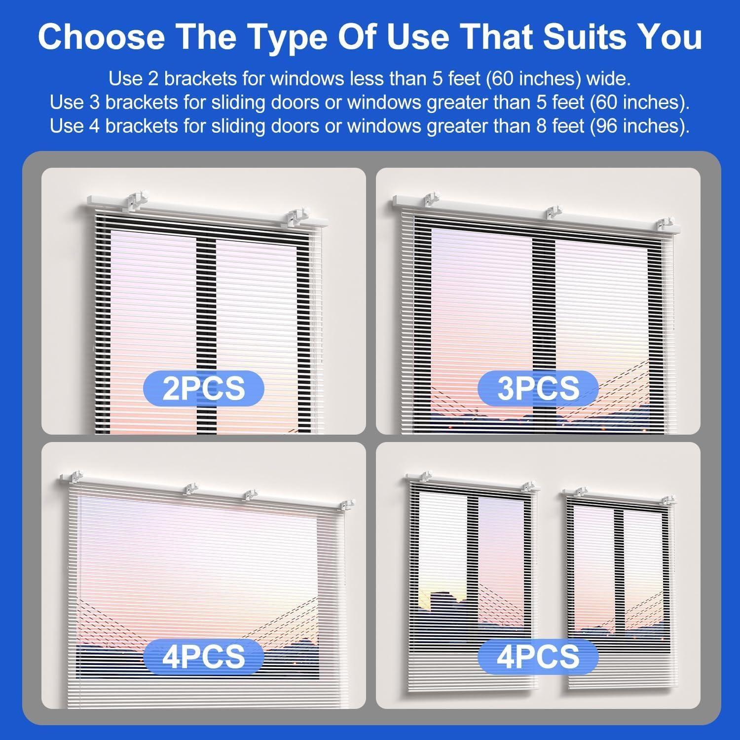 Soporte de Varilla de Cortina Montado por Fuera Onneka 1.3-5 cm Sin Taladro