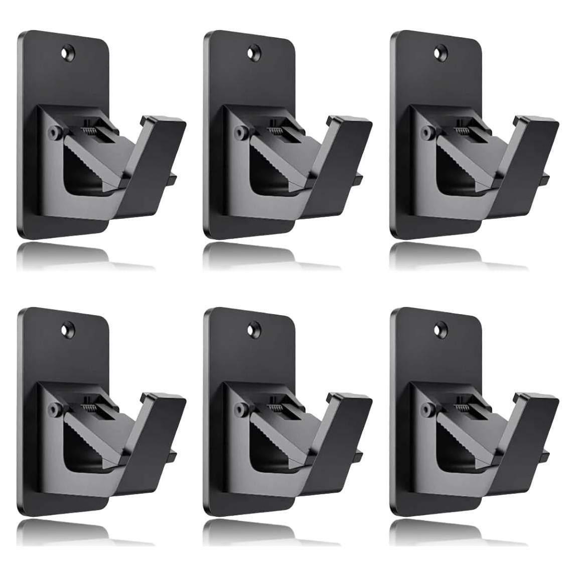 Paquete de 6 Soportes Universales para Varillas de Cortina - Daisyfang, Negro