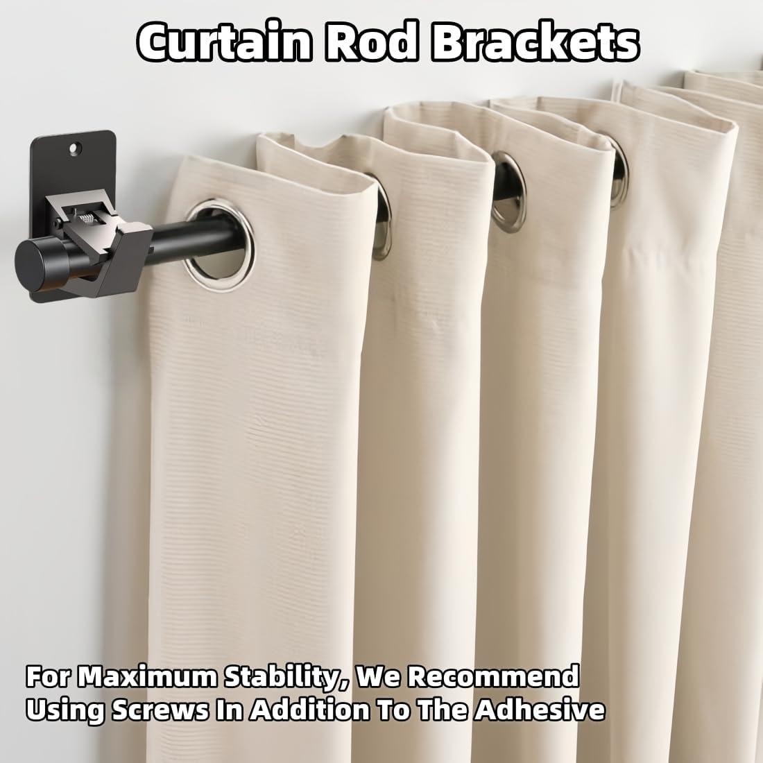 Paquete de 6 Soportes Universales para Varillas de Cortina - Daisyfang, Negro