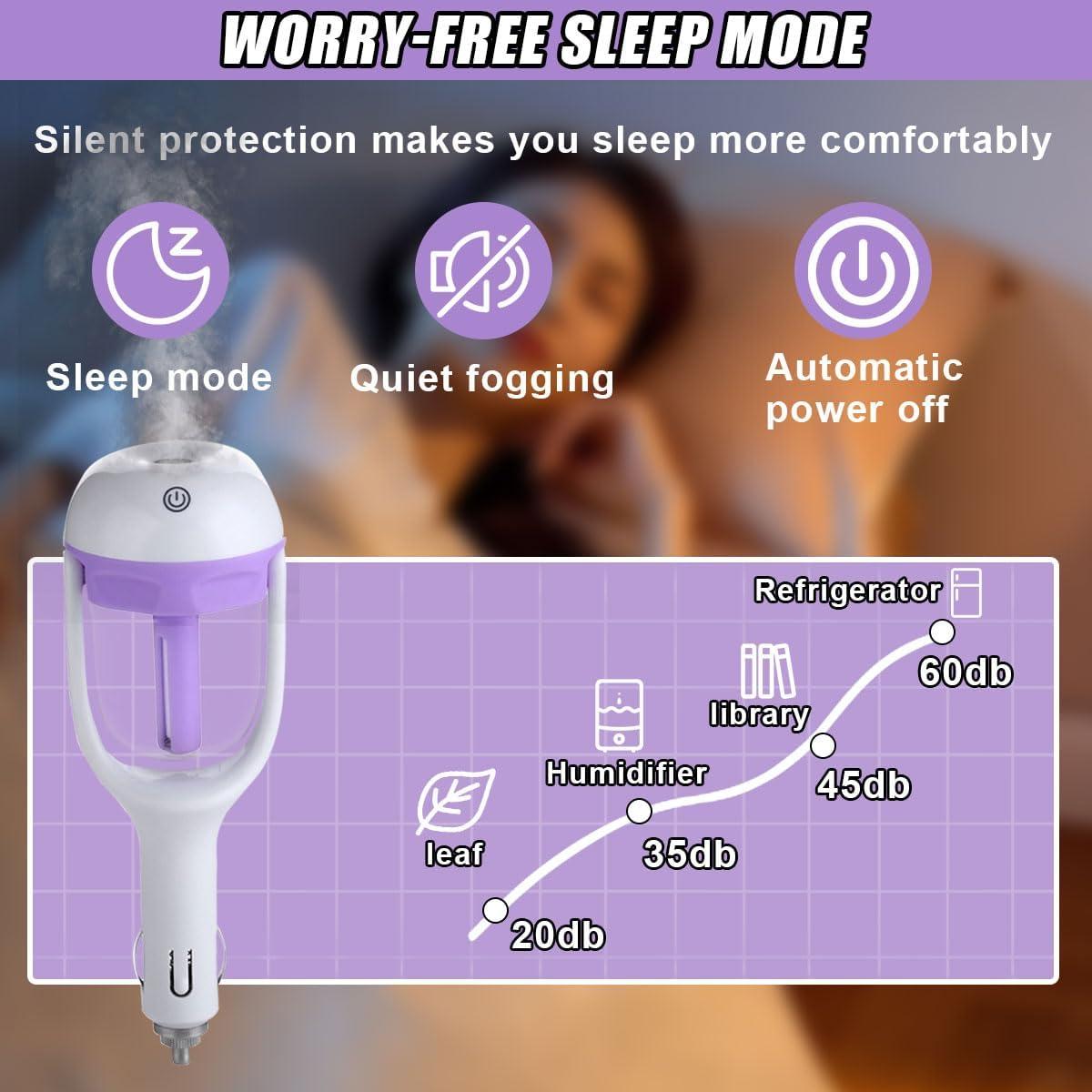 Humidificador de coche DUSCOKE mini portátil 16.54 cm púrpura