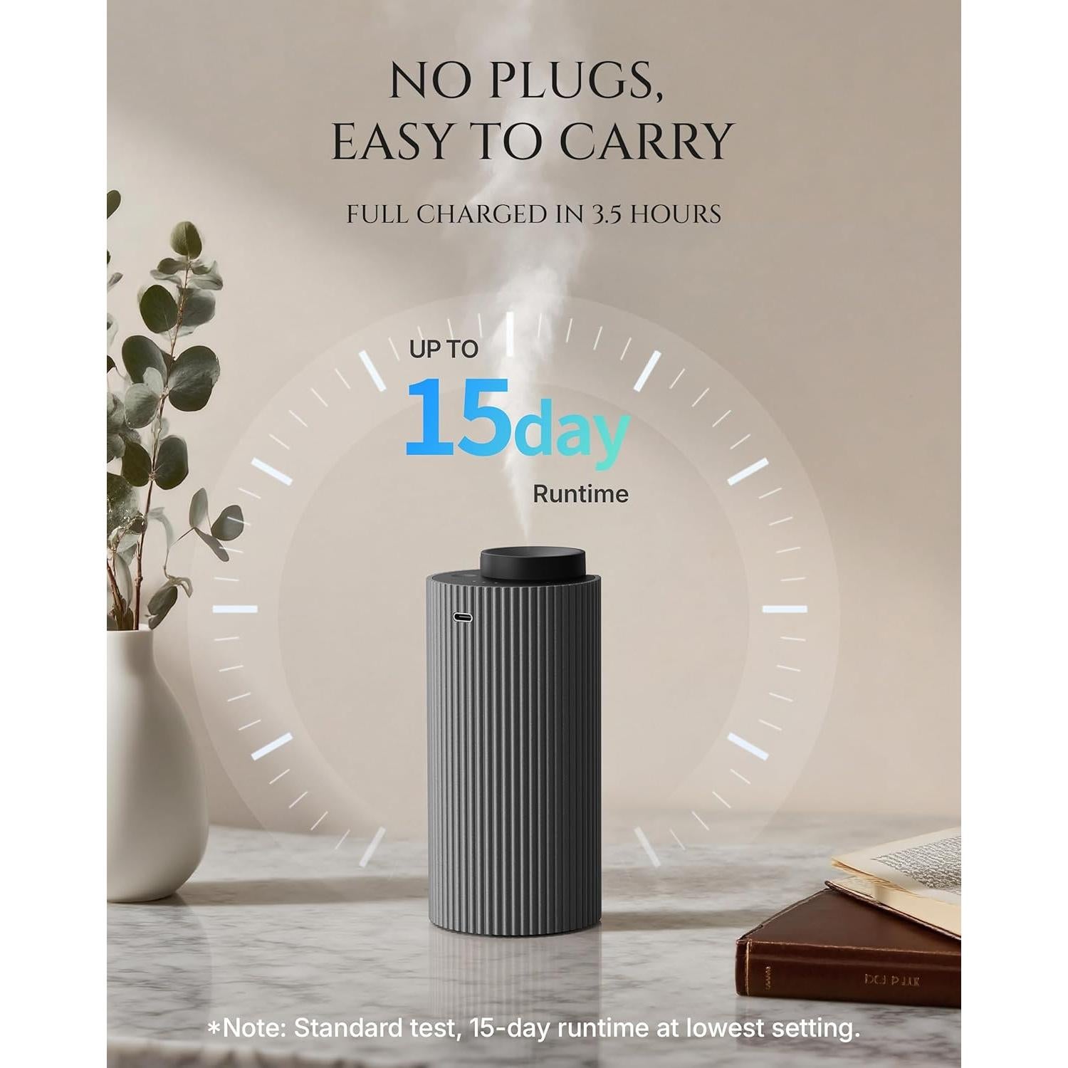 Difusor de Aceite Esencial Aromadd Y-Air 20ml Gris Titanio