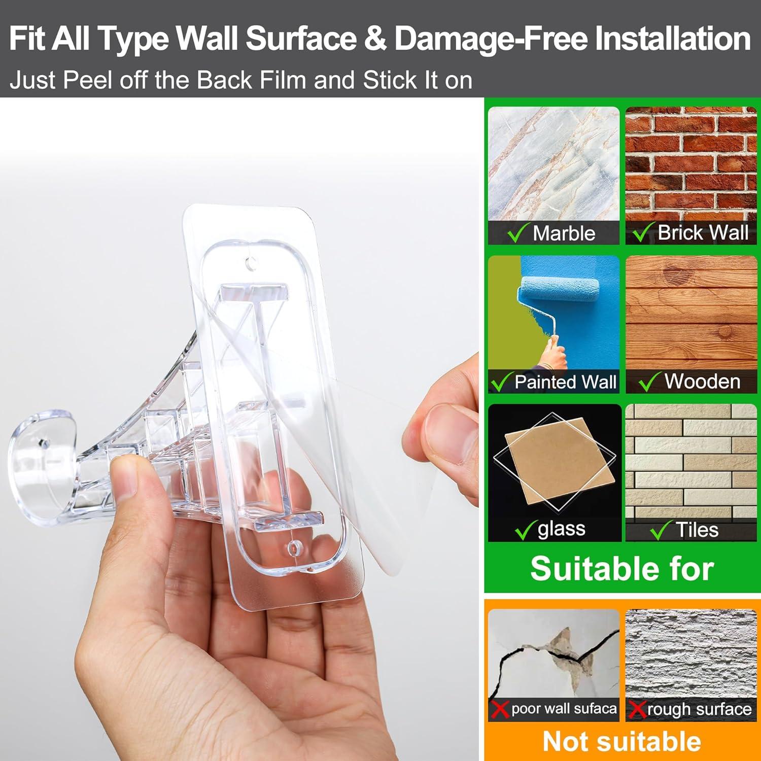 Soportes de Varilla de Cortina Adhesivos Audend - Paquete de 4