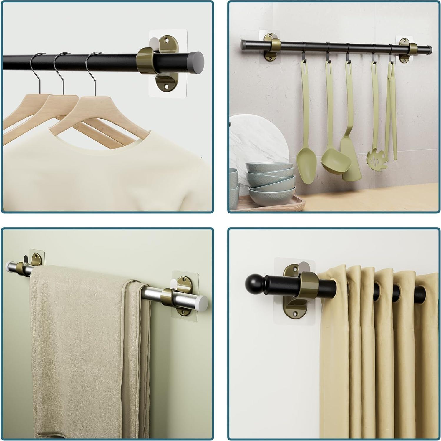 Soportes de Barra de Cortina Adhesivos Antimbee 8 PCS 3.3cm