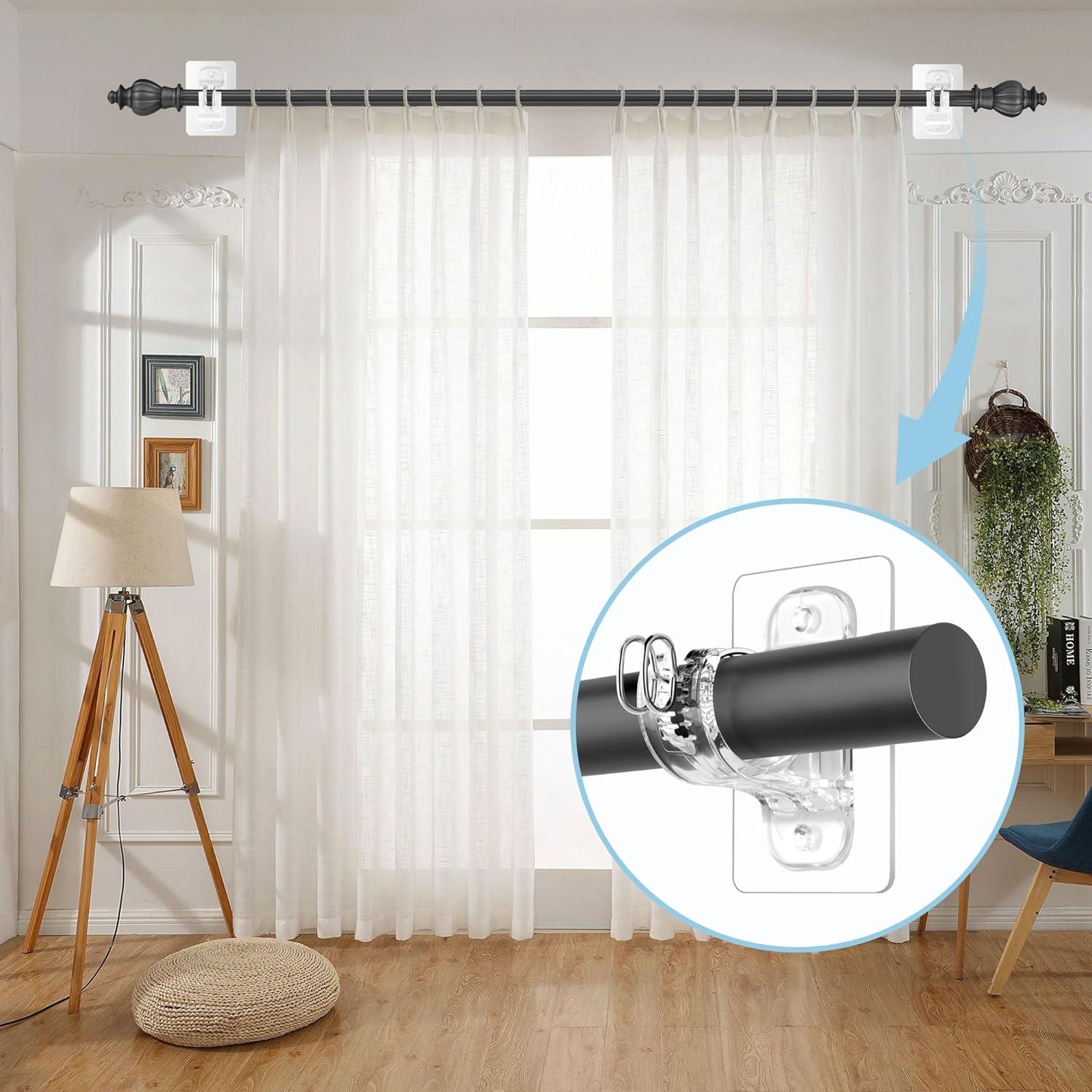 Paquete de 20 Soportes Adhesivos para Varillas de Cortina Antimbee