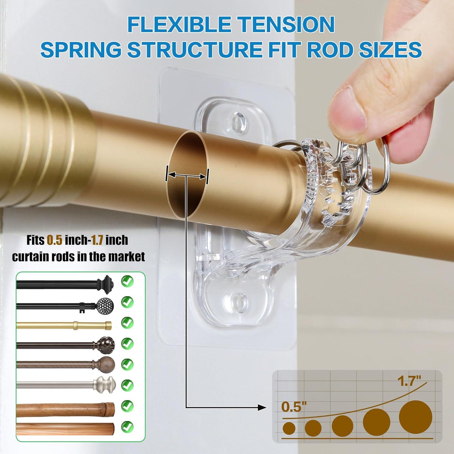 Soportes de Varilla de Cortina Adhesivos MUAKIOY - Paquete de 18