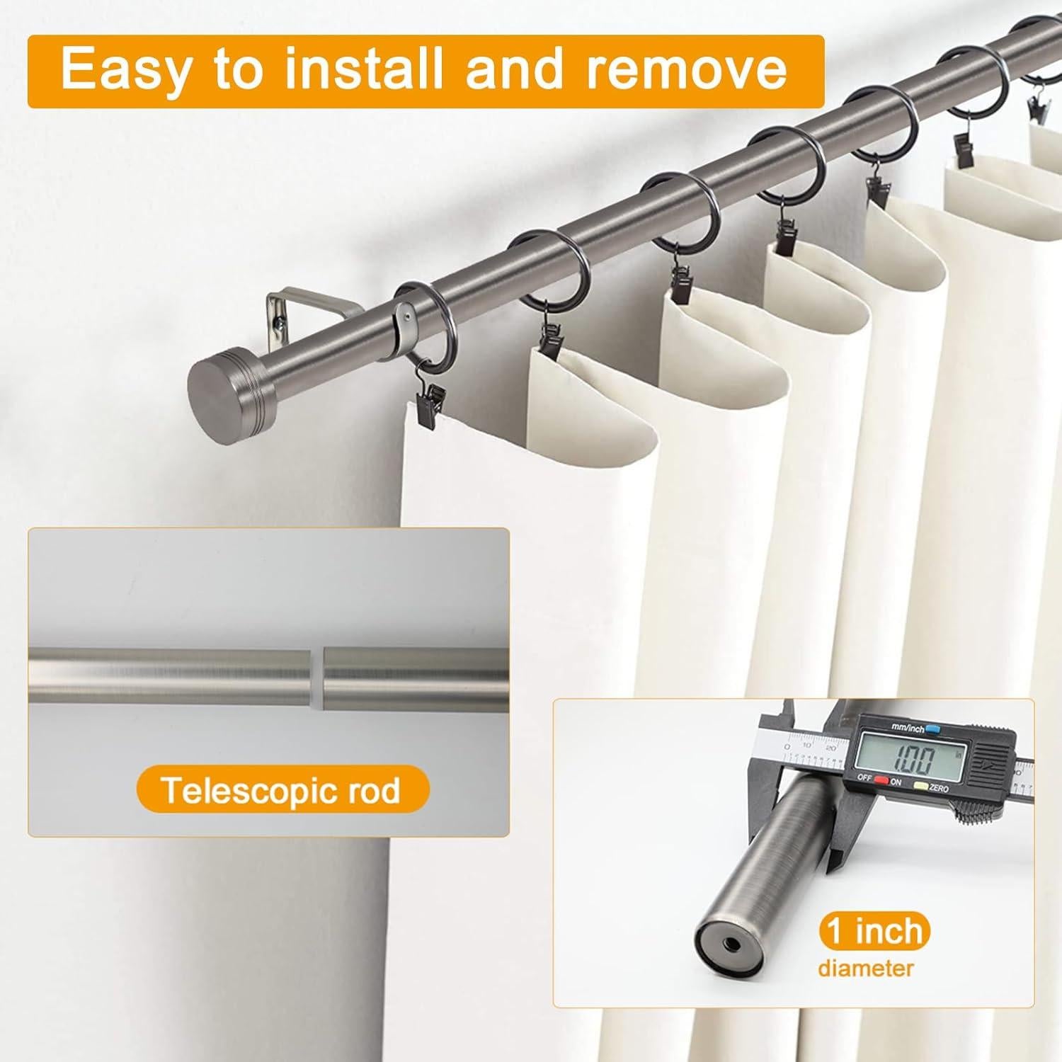 Barra de Cortina Ajustable WORLD RODS Niquel Satinado 45-223 cm