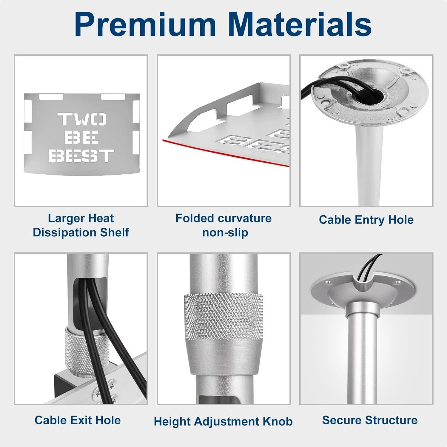 Soporte de Techo para Proyector 2-Be-Best Ajustable Plata